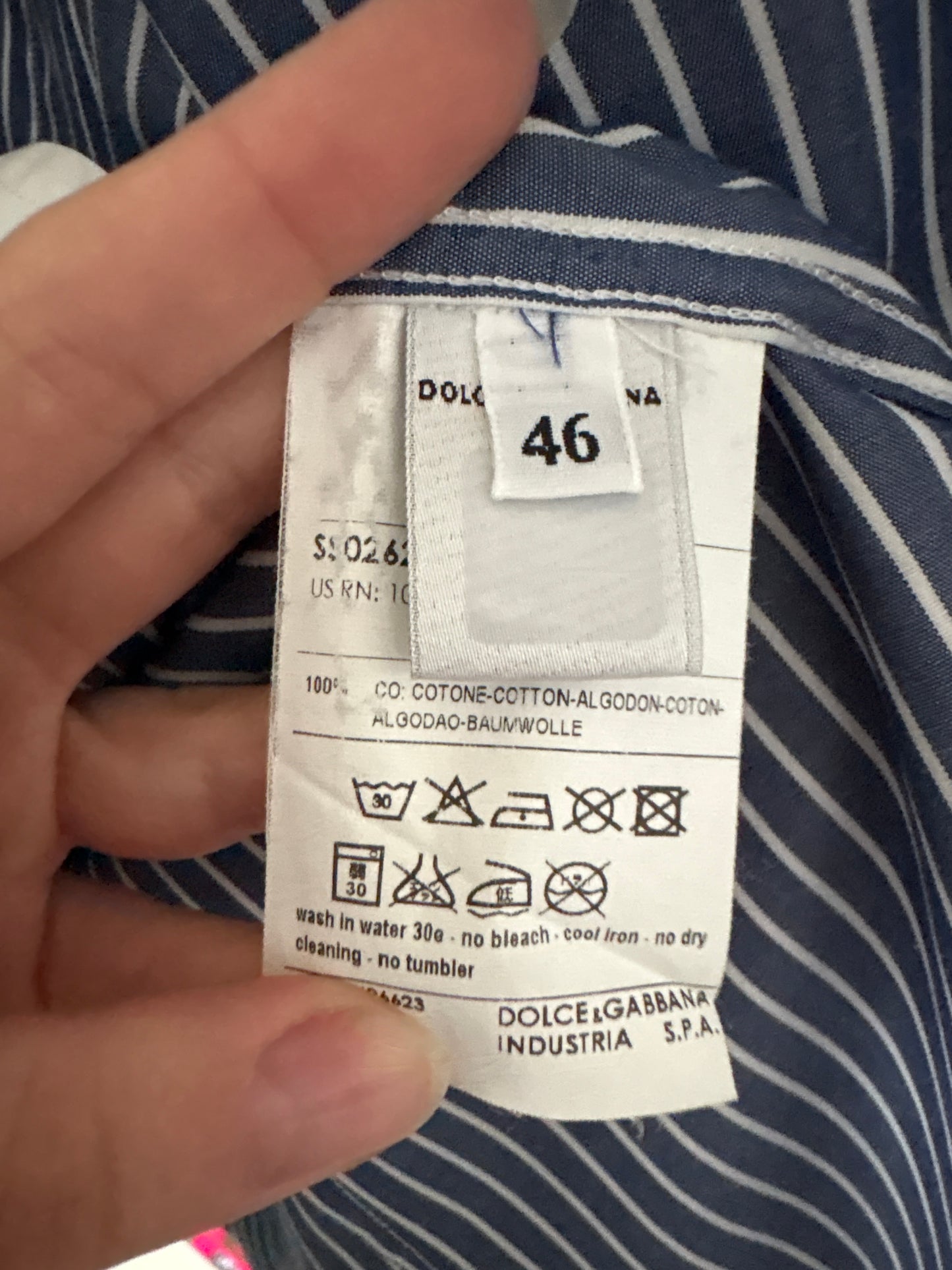 Cămașa Dolce&Gabbana cu dungi fine și influențe casual din poplin