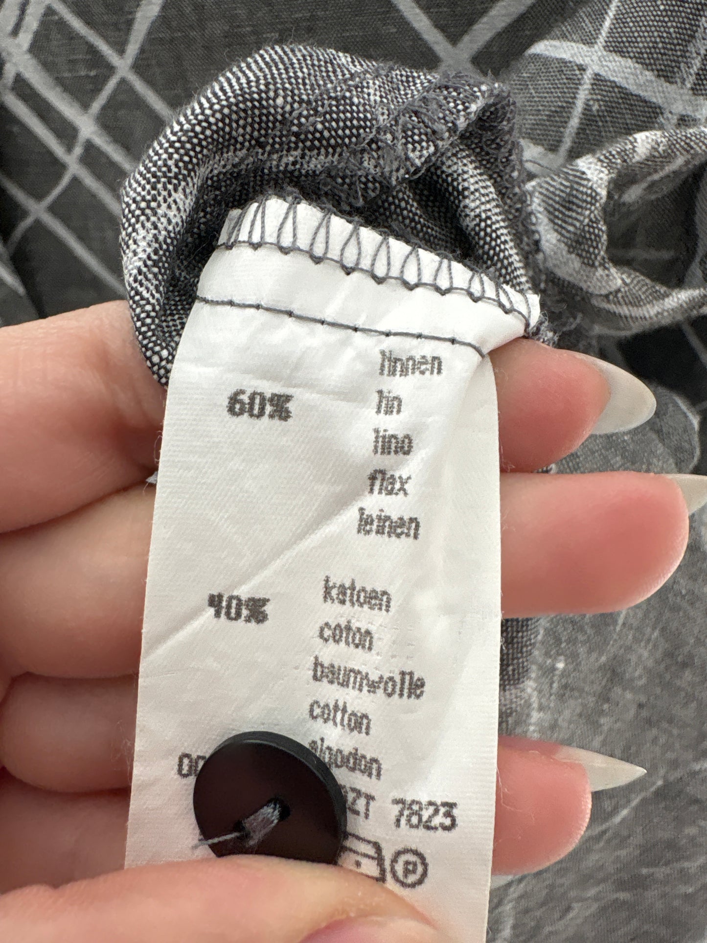 Set în croi minimalist din pânză premium de în și bumbac silver gray