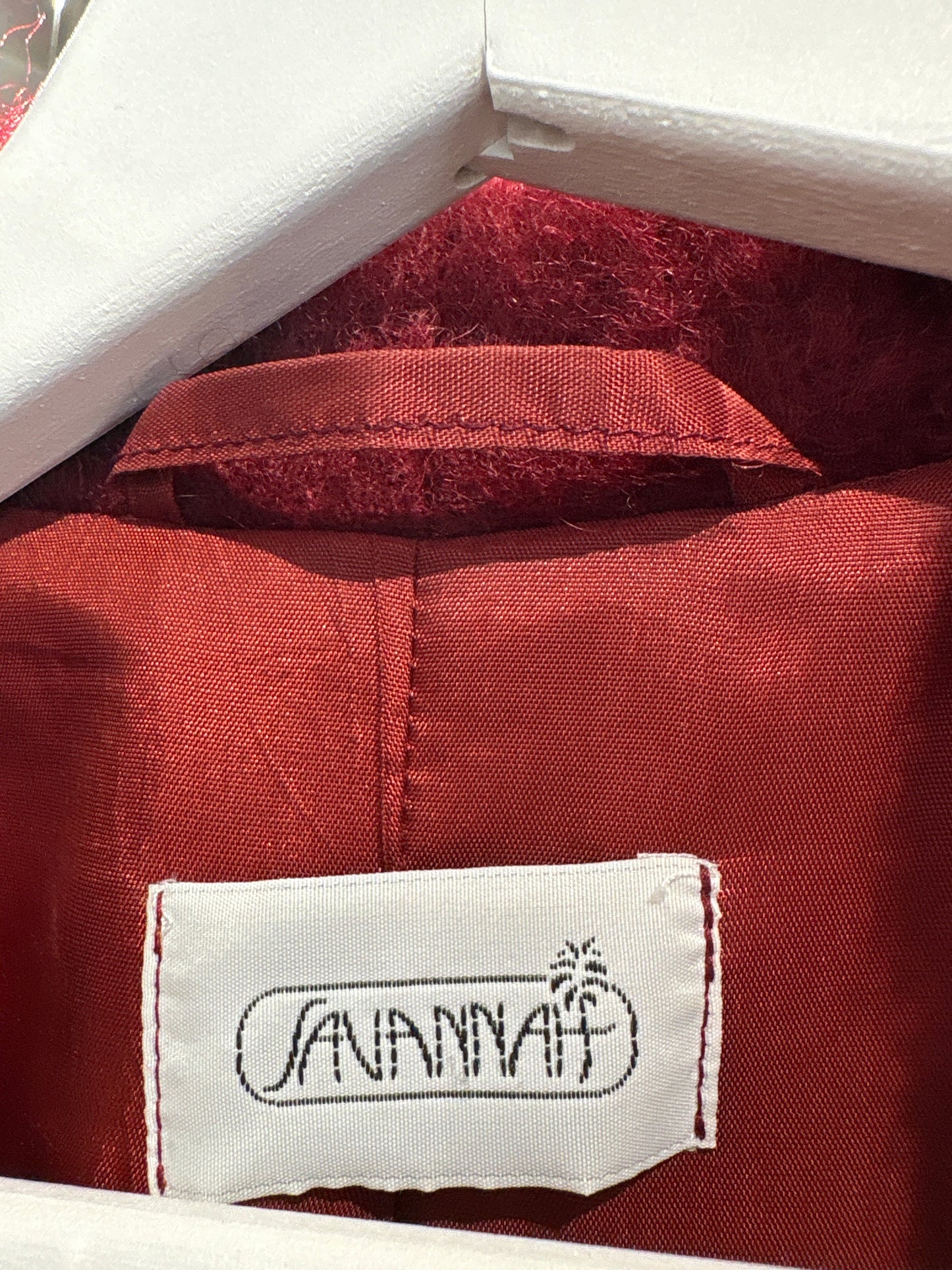 Sacou luxury burgundy din stofă plină de lana cu mohair