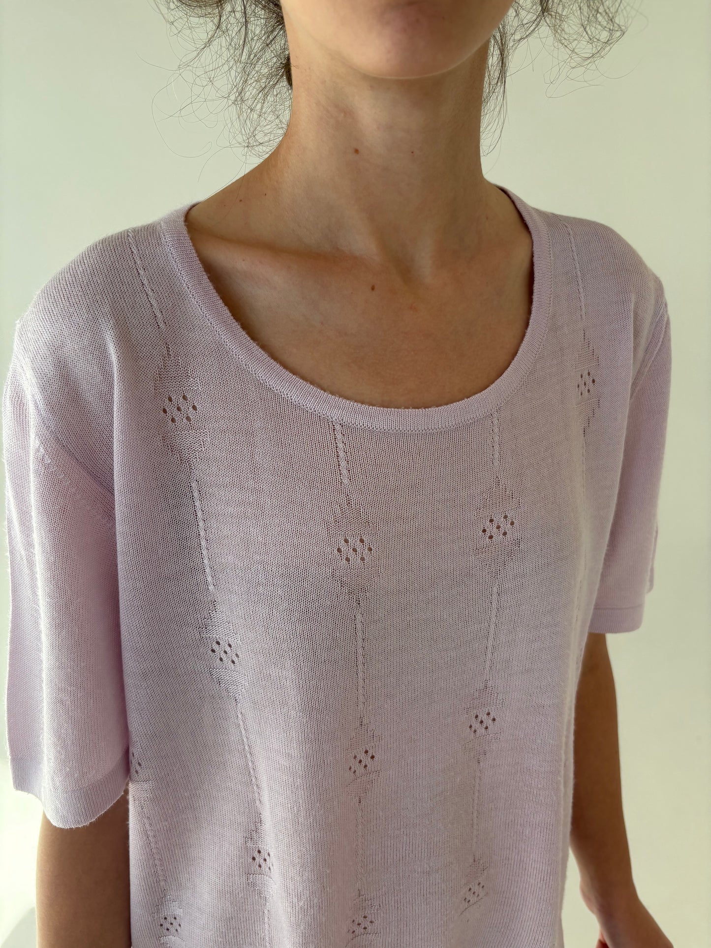 Top vintage light lavender din jerse