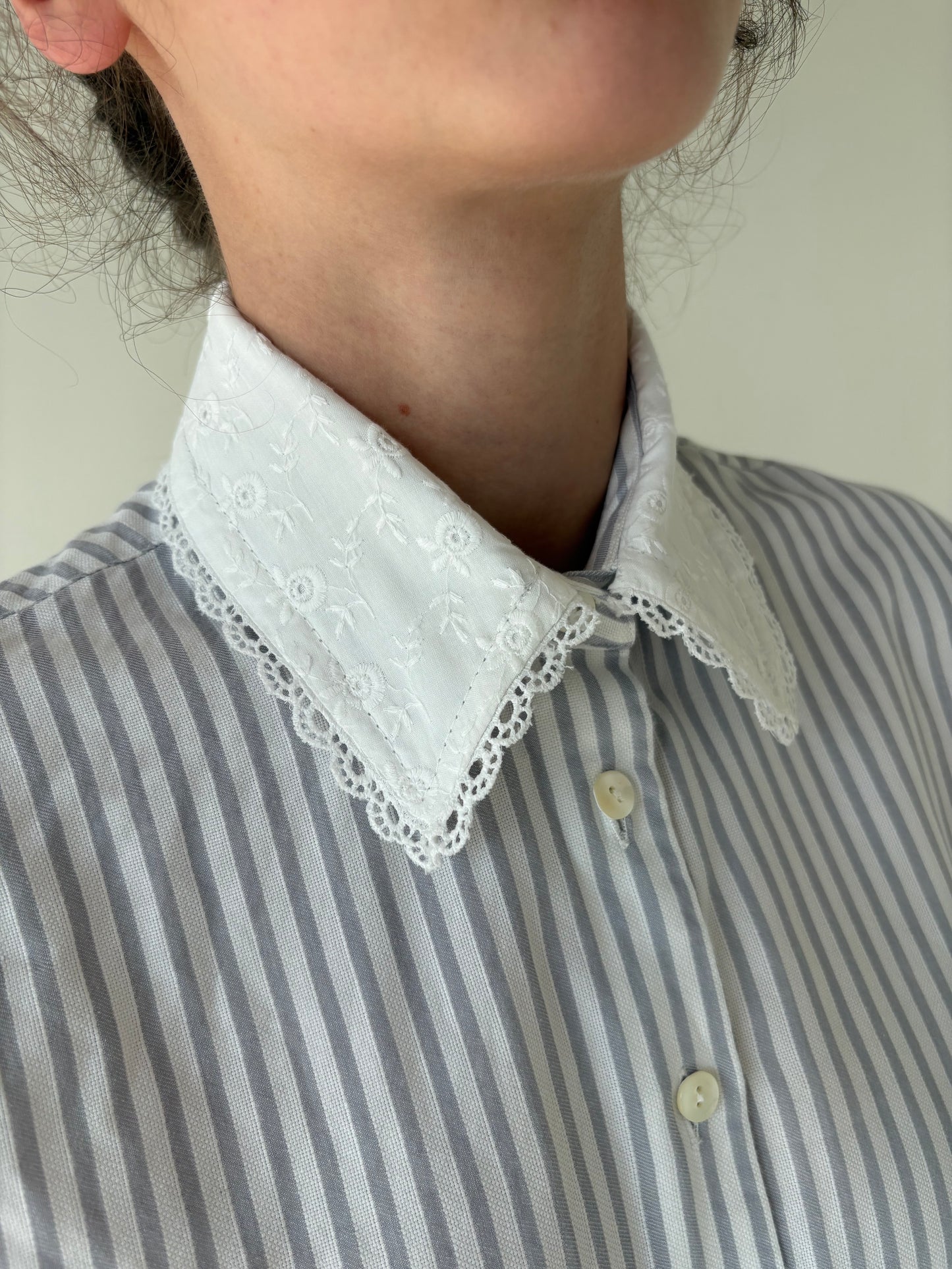Cămașa vintage din poplin excepțional de bumbac texturat