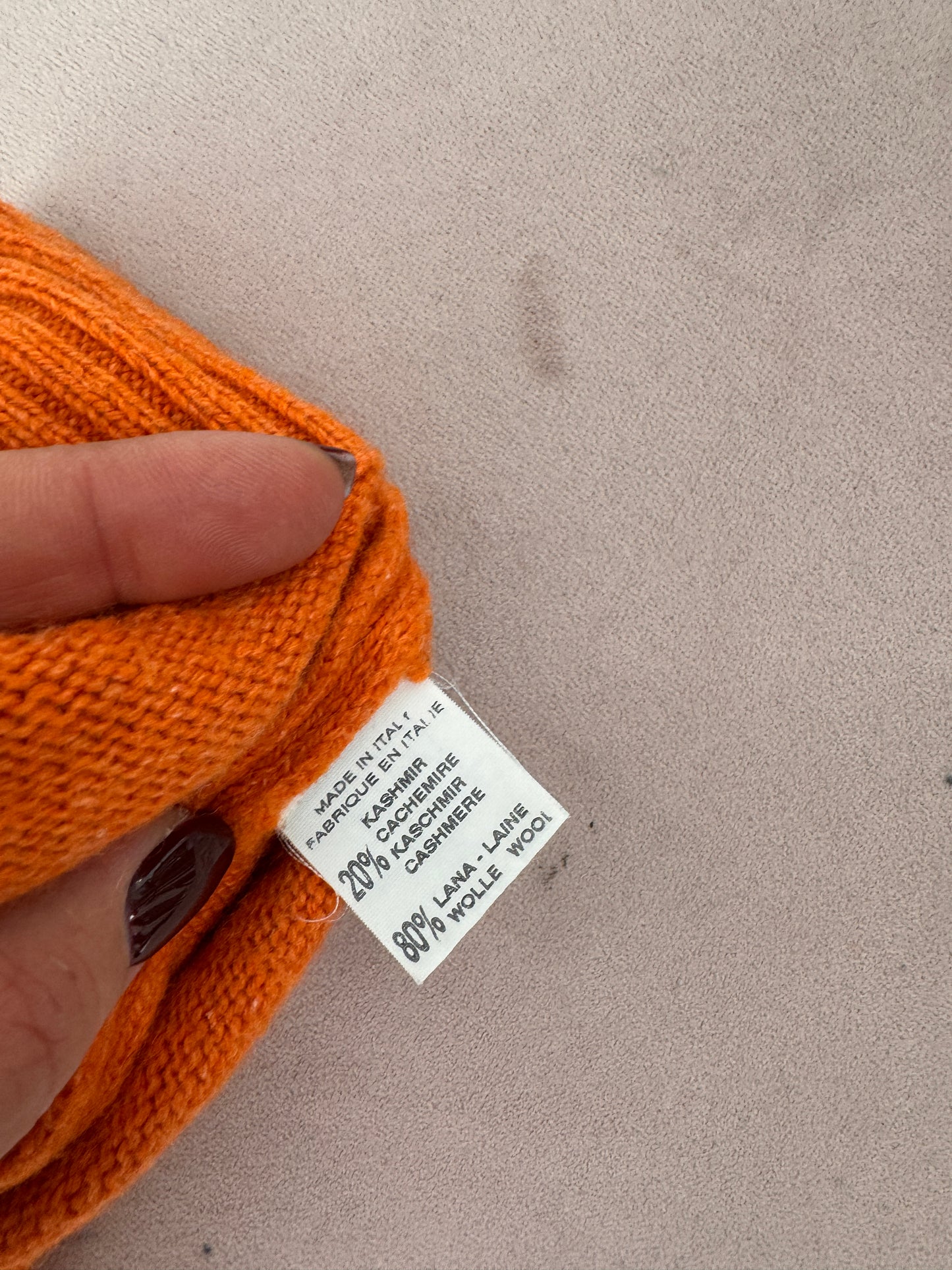 Pulover tall Ralph Lauren din cașmir și lana extrafina tangerine orange