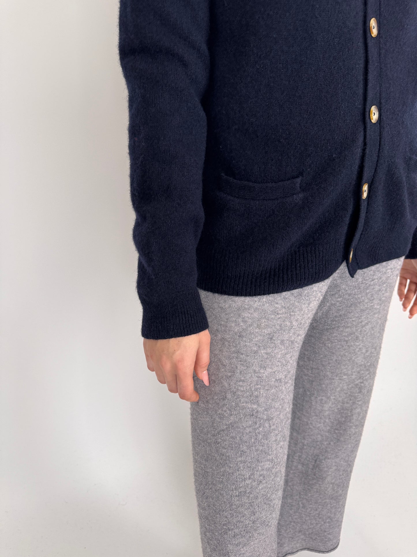 Cardigan premium italian din lana extrafina Navy blue
