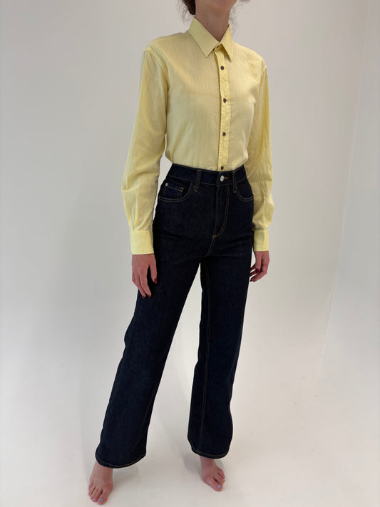 Jeans tall premium evazati dark wash modelatori cu talie ultra înaltă