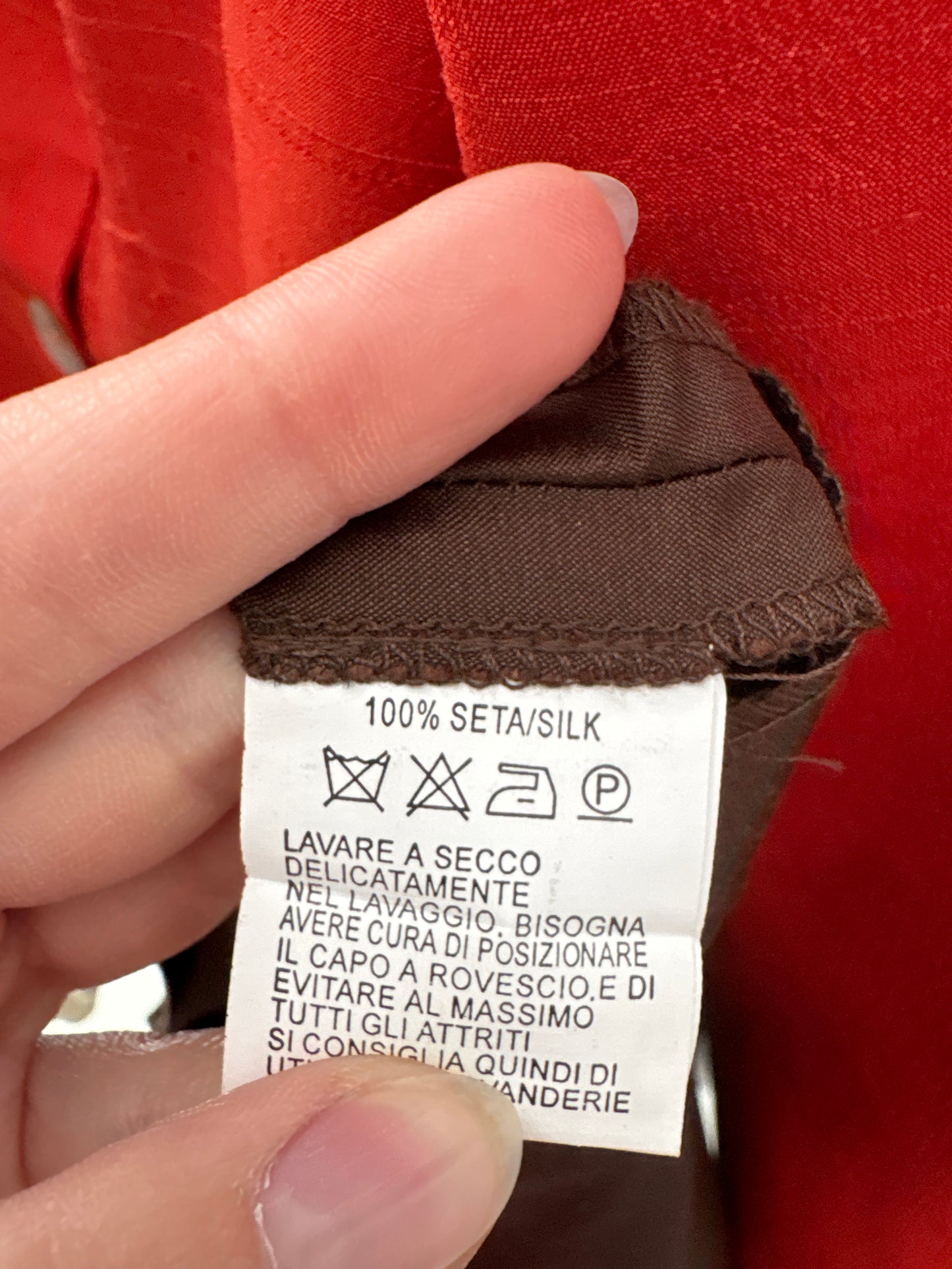 Pantaloni Luisa Spagnoli din mătase naturală în croi țigaretă