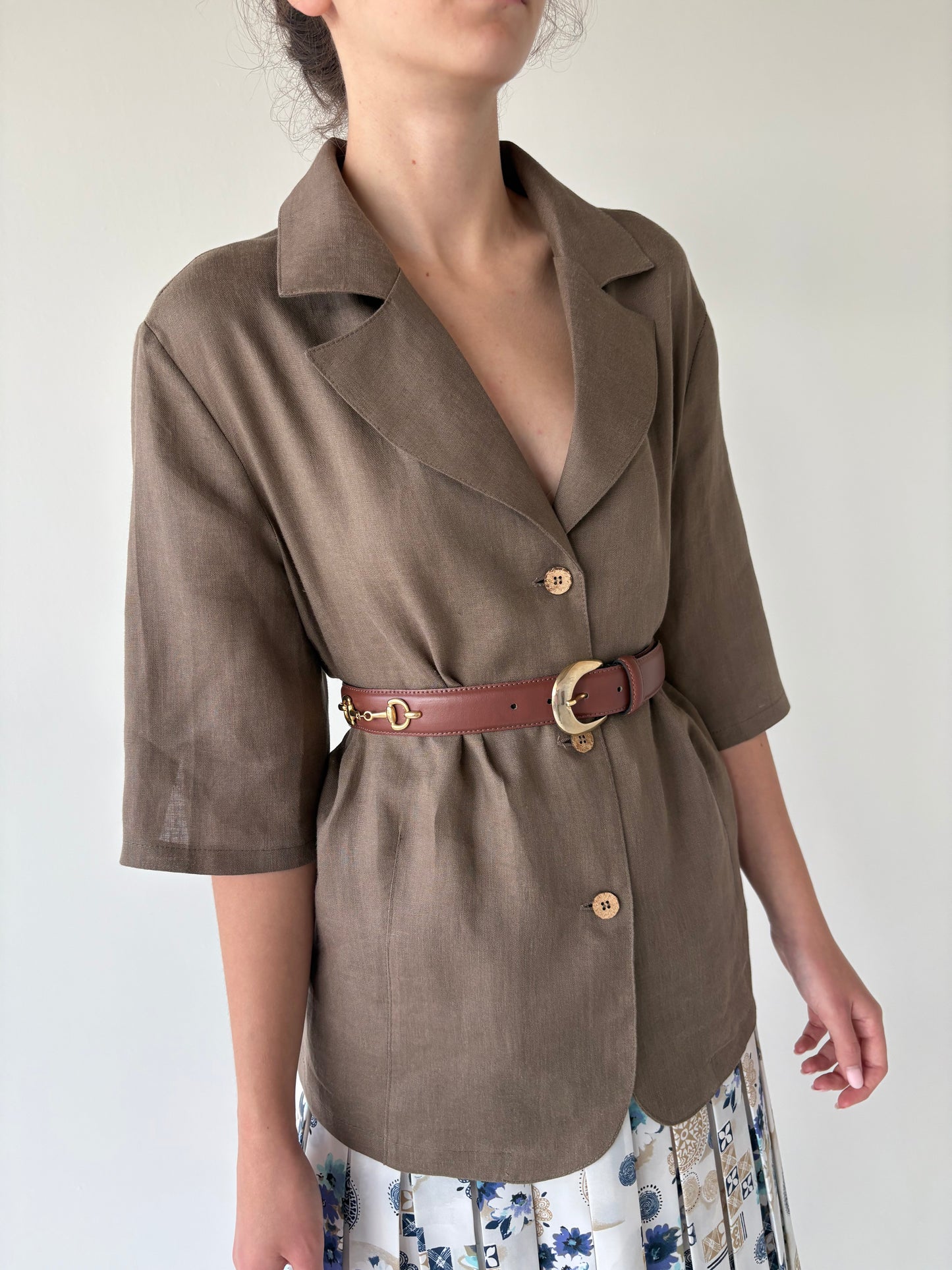 Sacou italian din in premium taupe brown