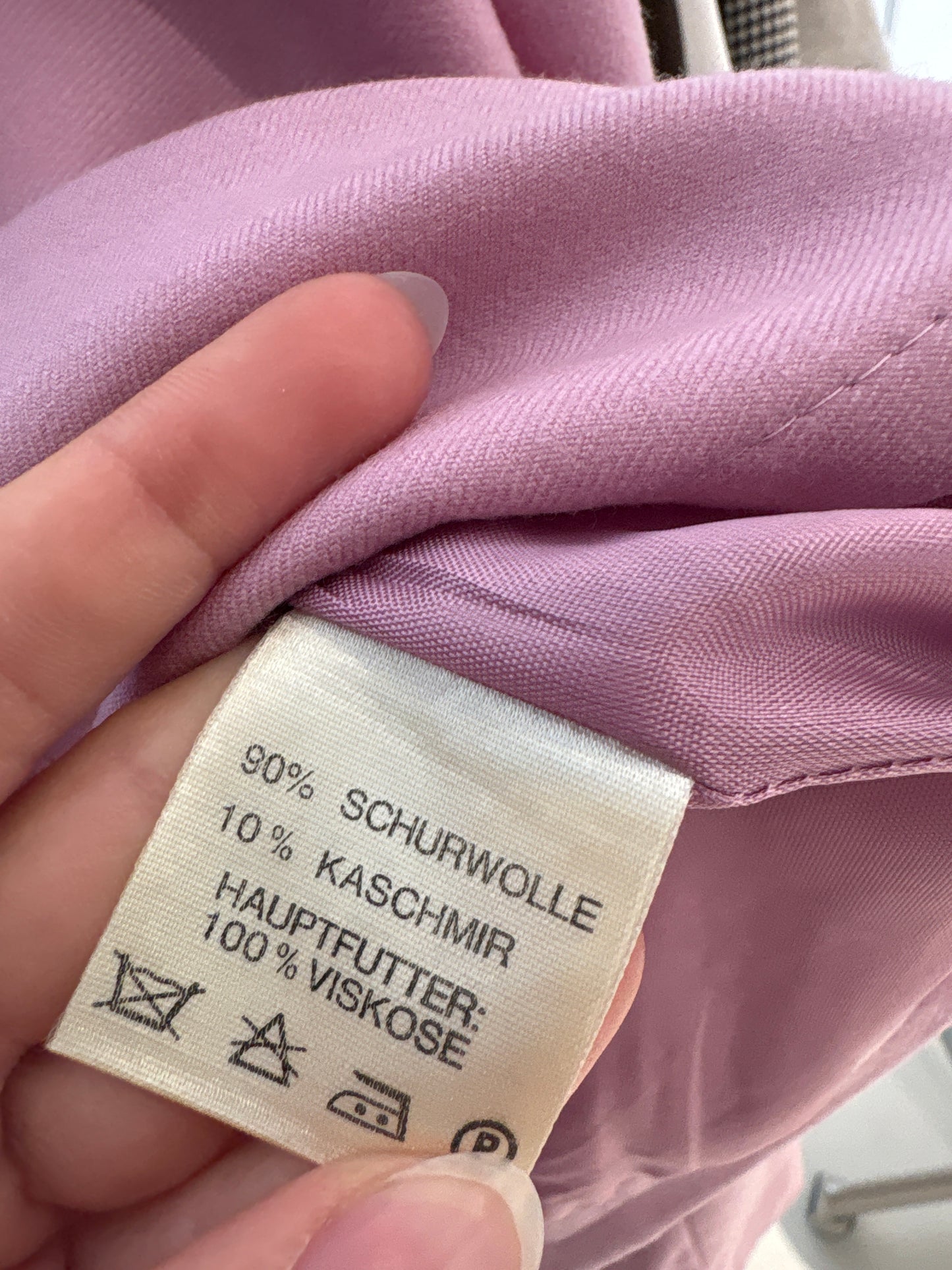 Sacou lavender pink vintage cu închidere dublă din stofita lightweight