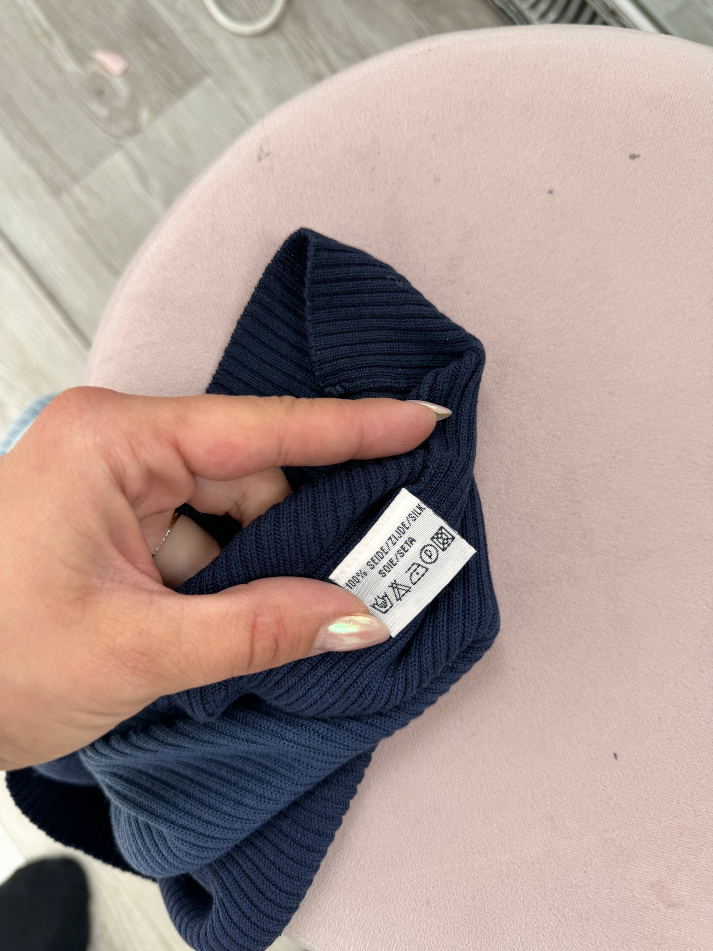 Bluză în degrade din tricot de mătase naturală