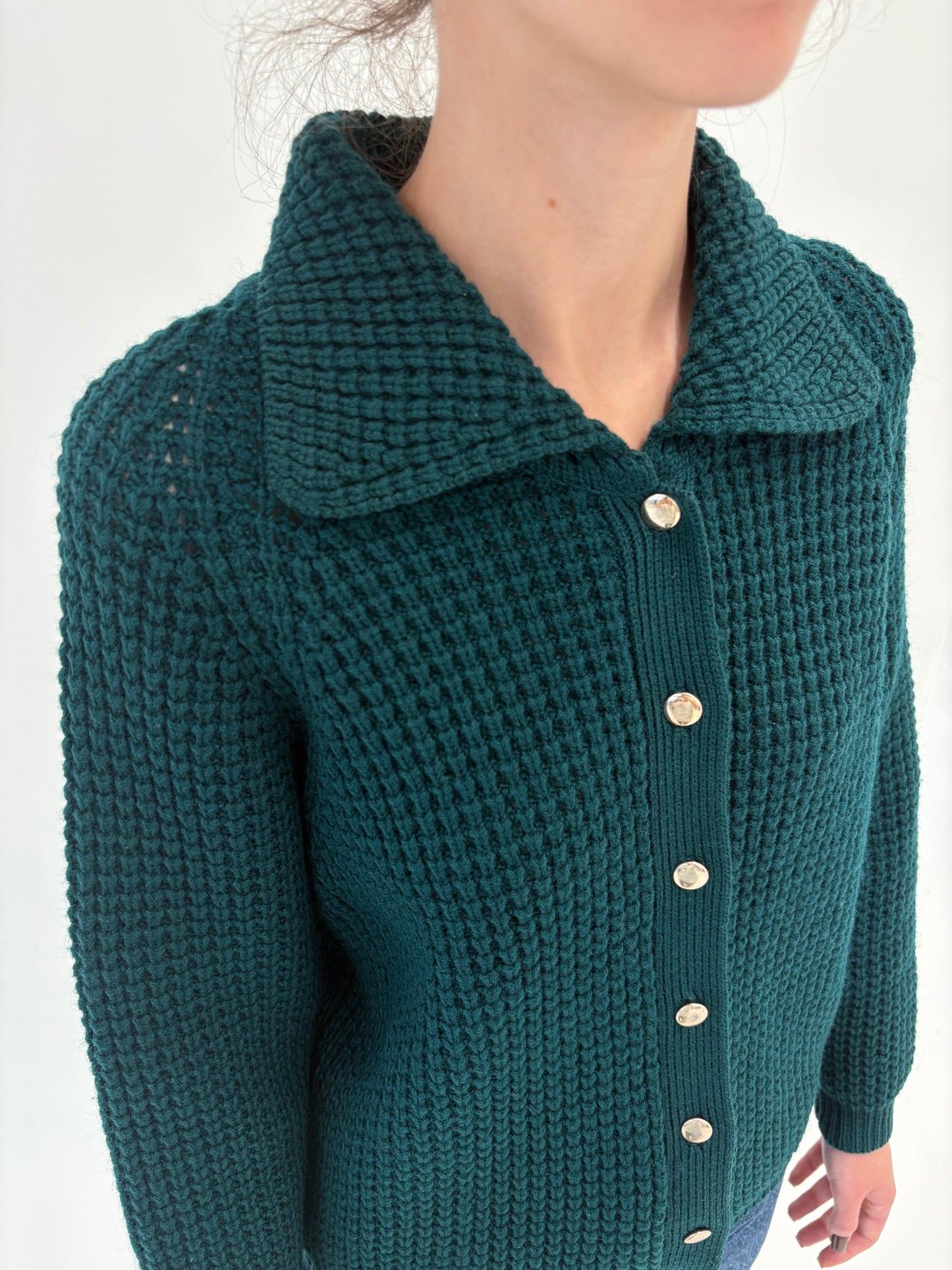 Jacheta vintage din jerse excepțional de gramaj super mare de lana extrafina