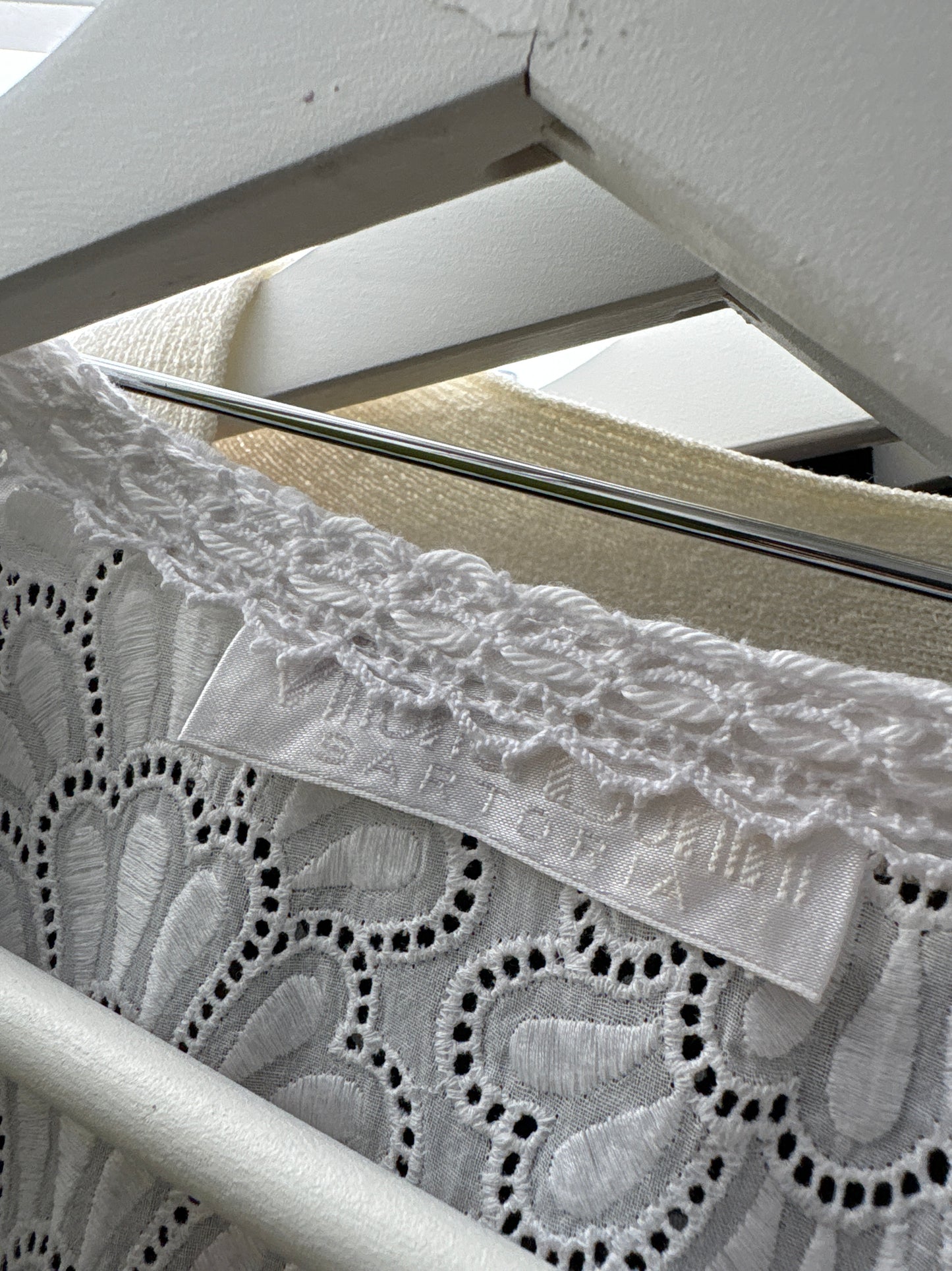 Cămașa high end vintage italiană din broderie anglaise de bumbac