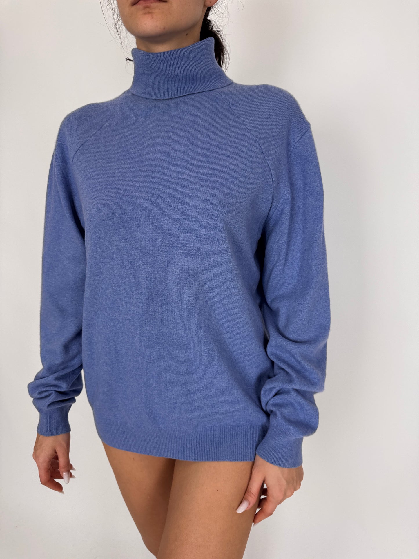 Maleta tall baby blue din lana extrafina de gramaj mare