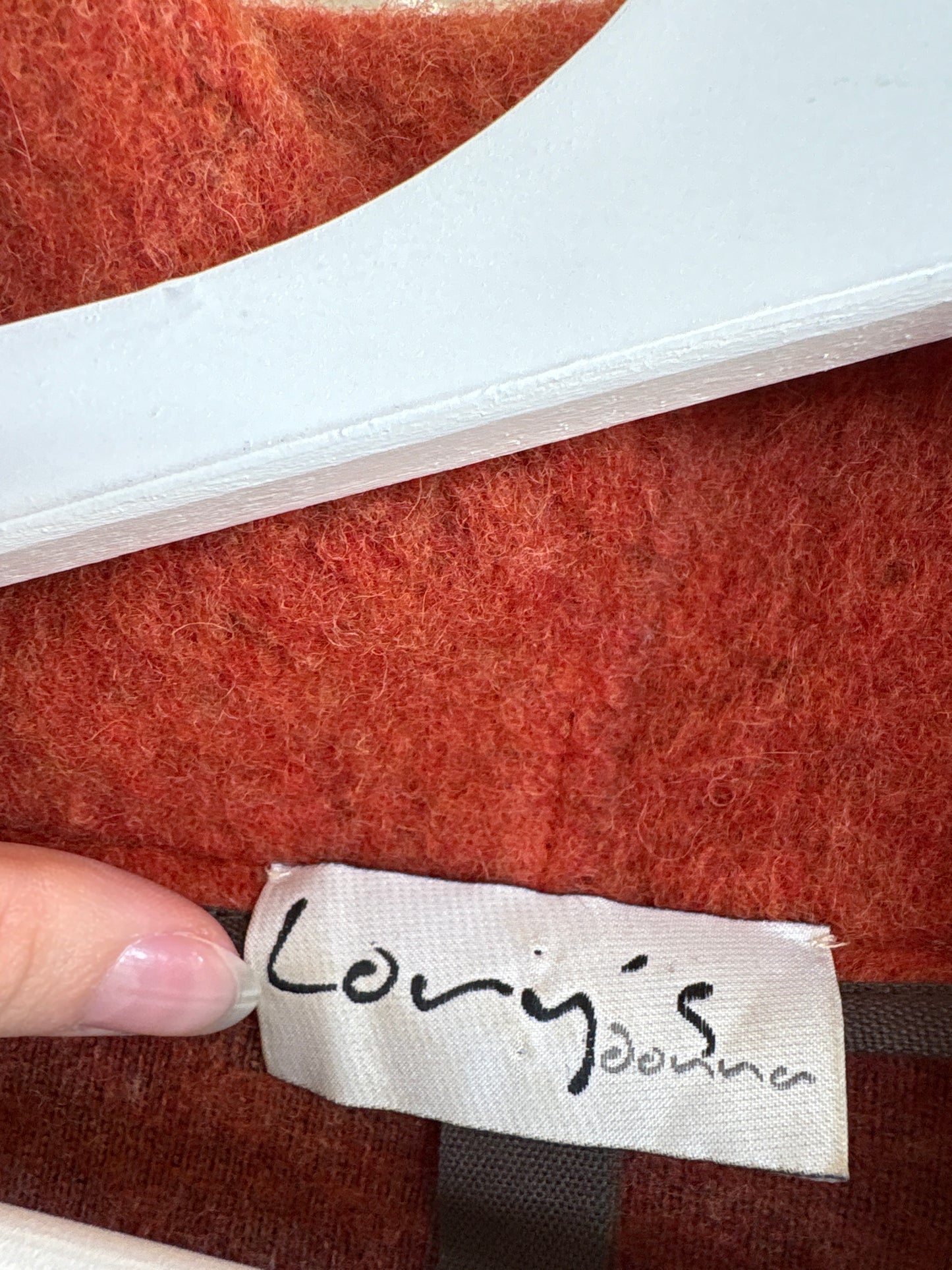 Jacheta tip capa rust orange din boiled wool cu eșarfă proprie