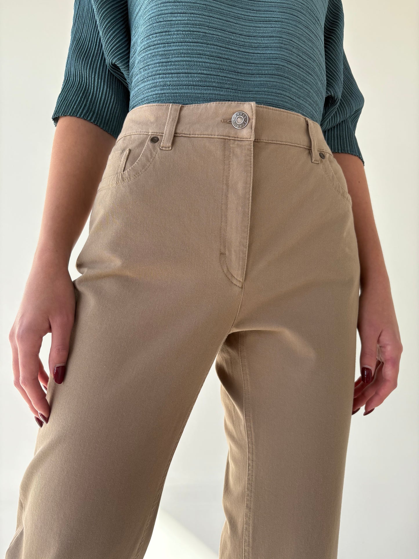 Jeans camel ultra confort modelator cu talie mai generoasă