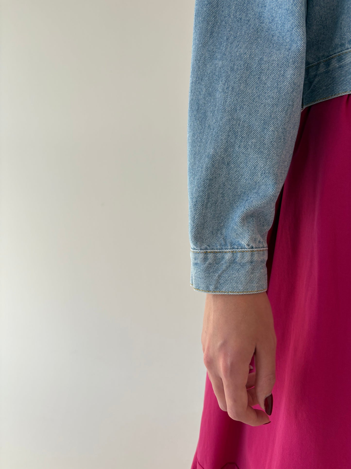 Geacă vintage din jeans în croi ușor cropped