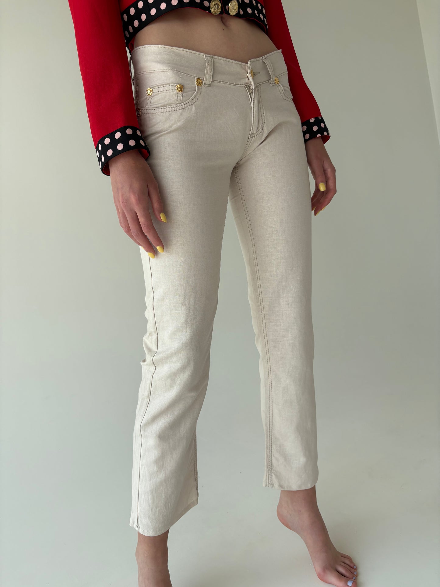 Pantaloni vintage luxury Roberto Cavalli noi cu etichetă