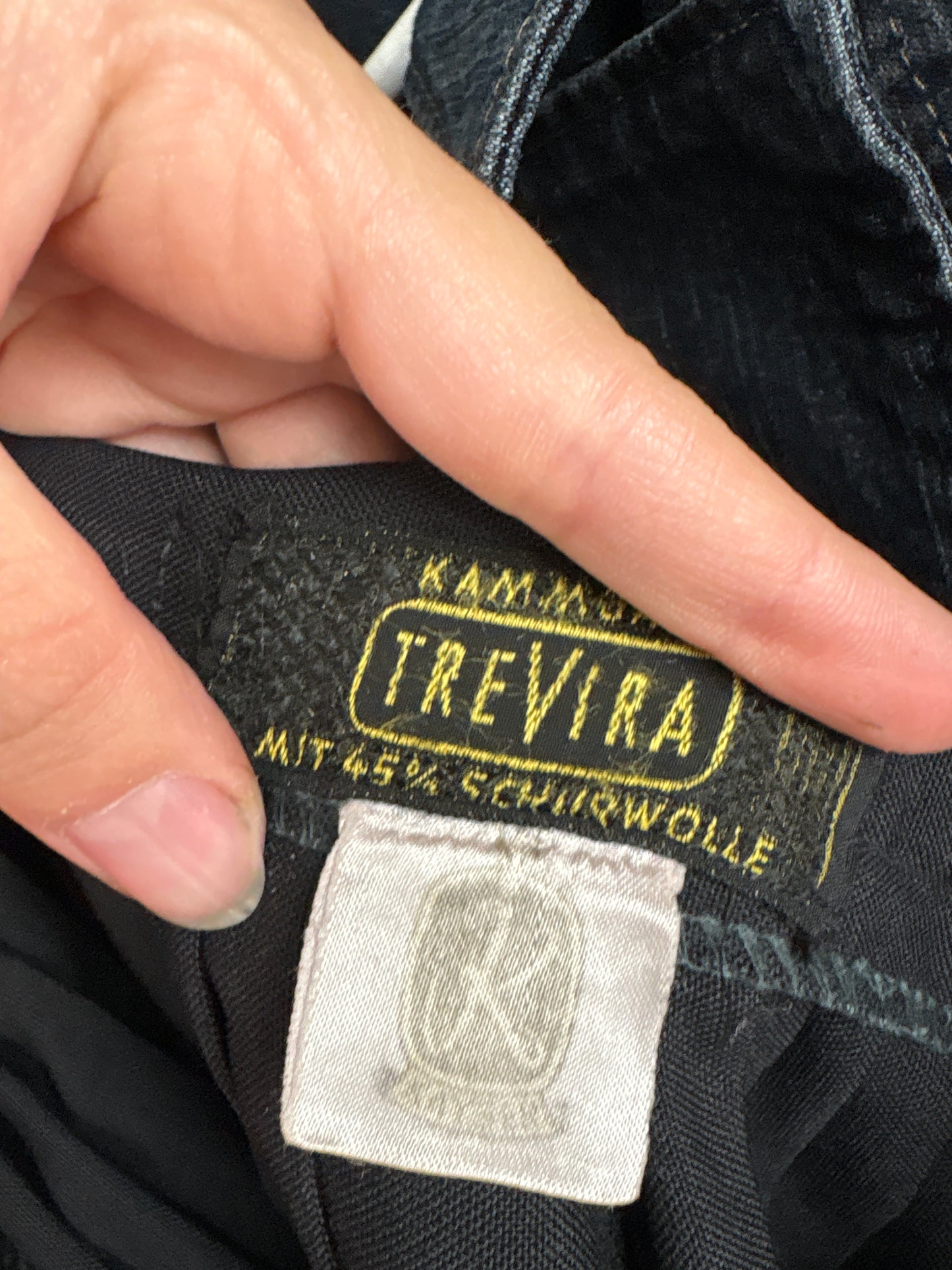 Fustă vintage neagra plisată de la zi la seară din mix de lana extrafina