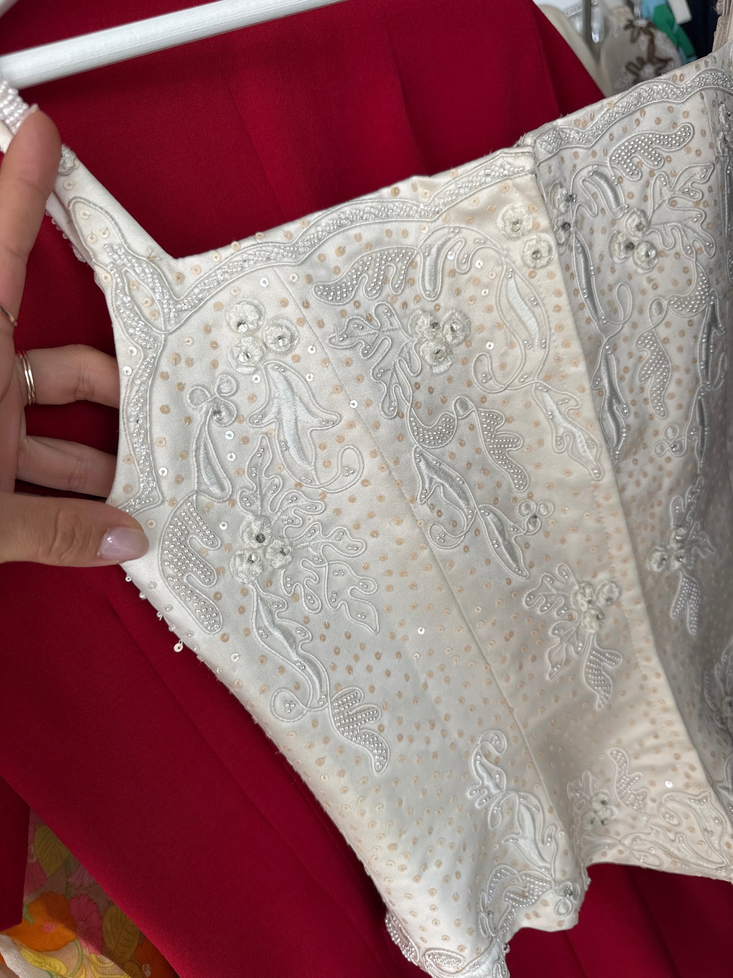 Corset couture italian cu lucrătură manuală excepțională broderie și aplicații