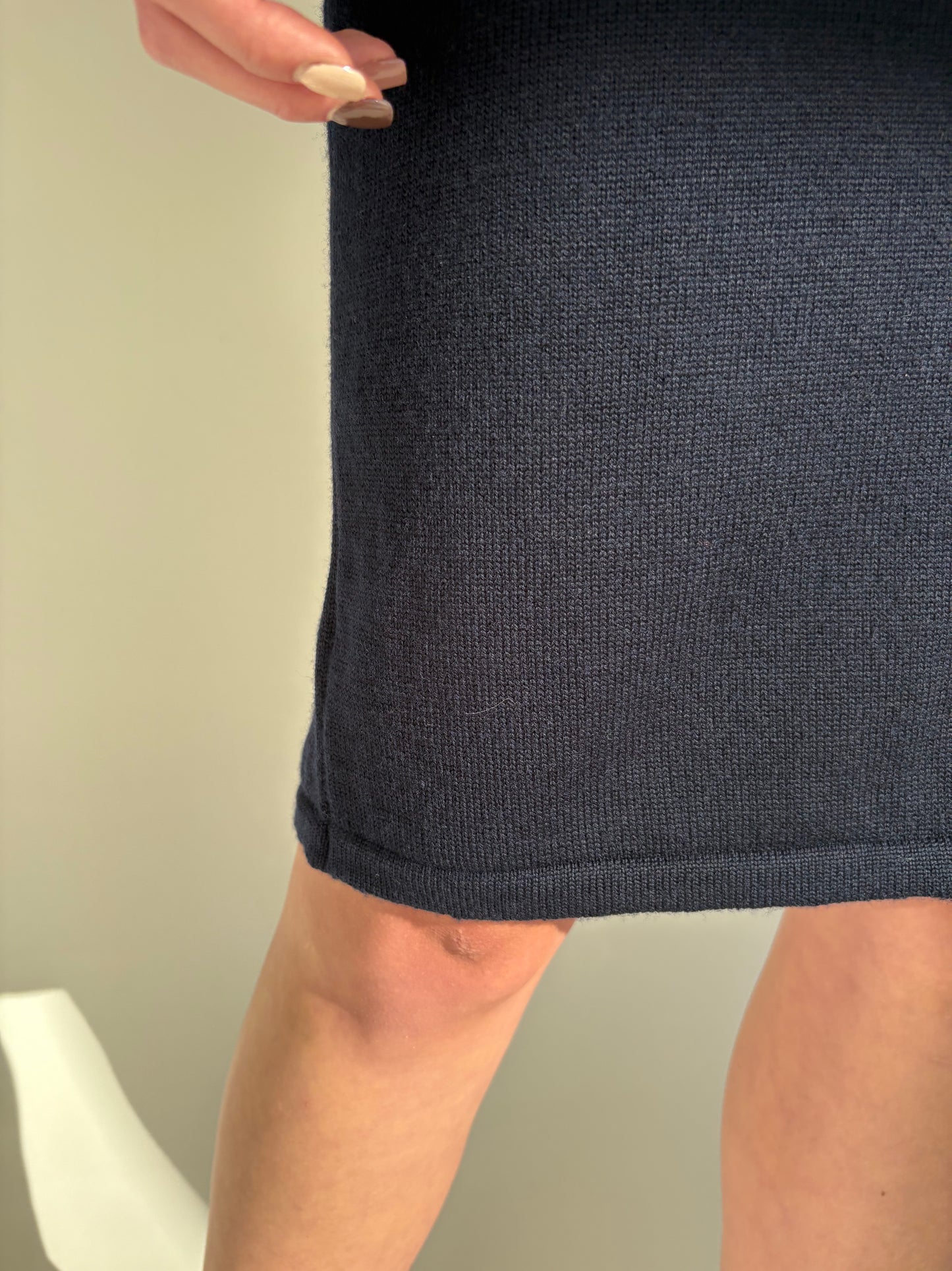 Fustă din jerse plin de lana merino extrafina