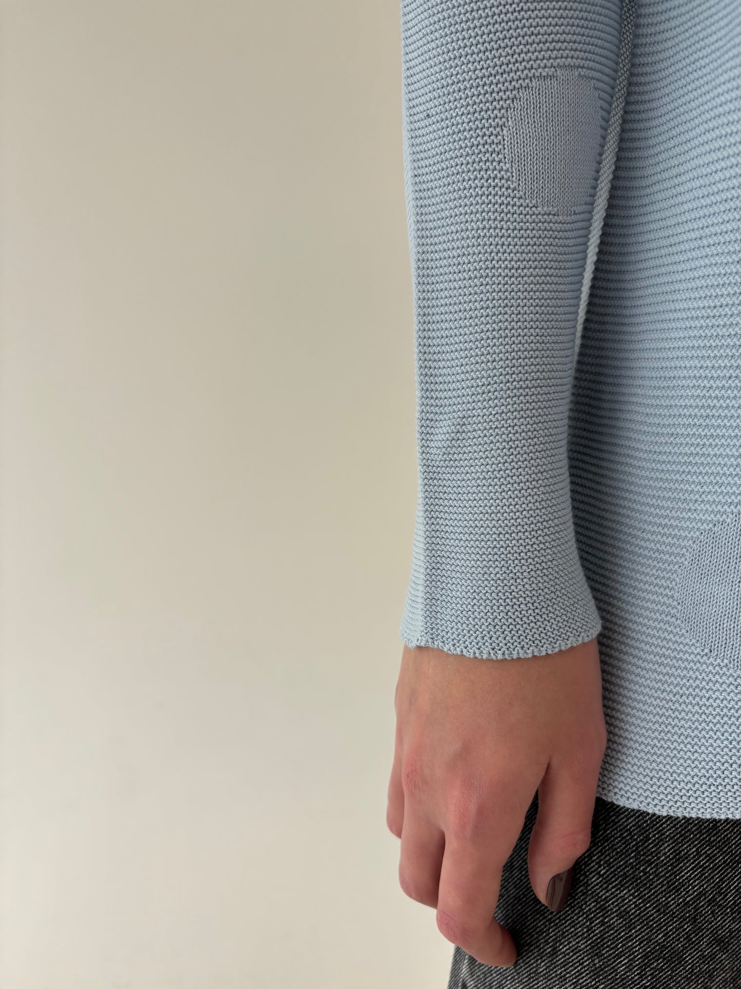 Pulover baby blue din bumbc de gramaj mare
