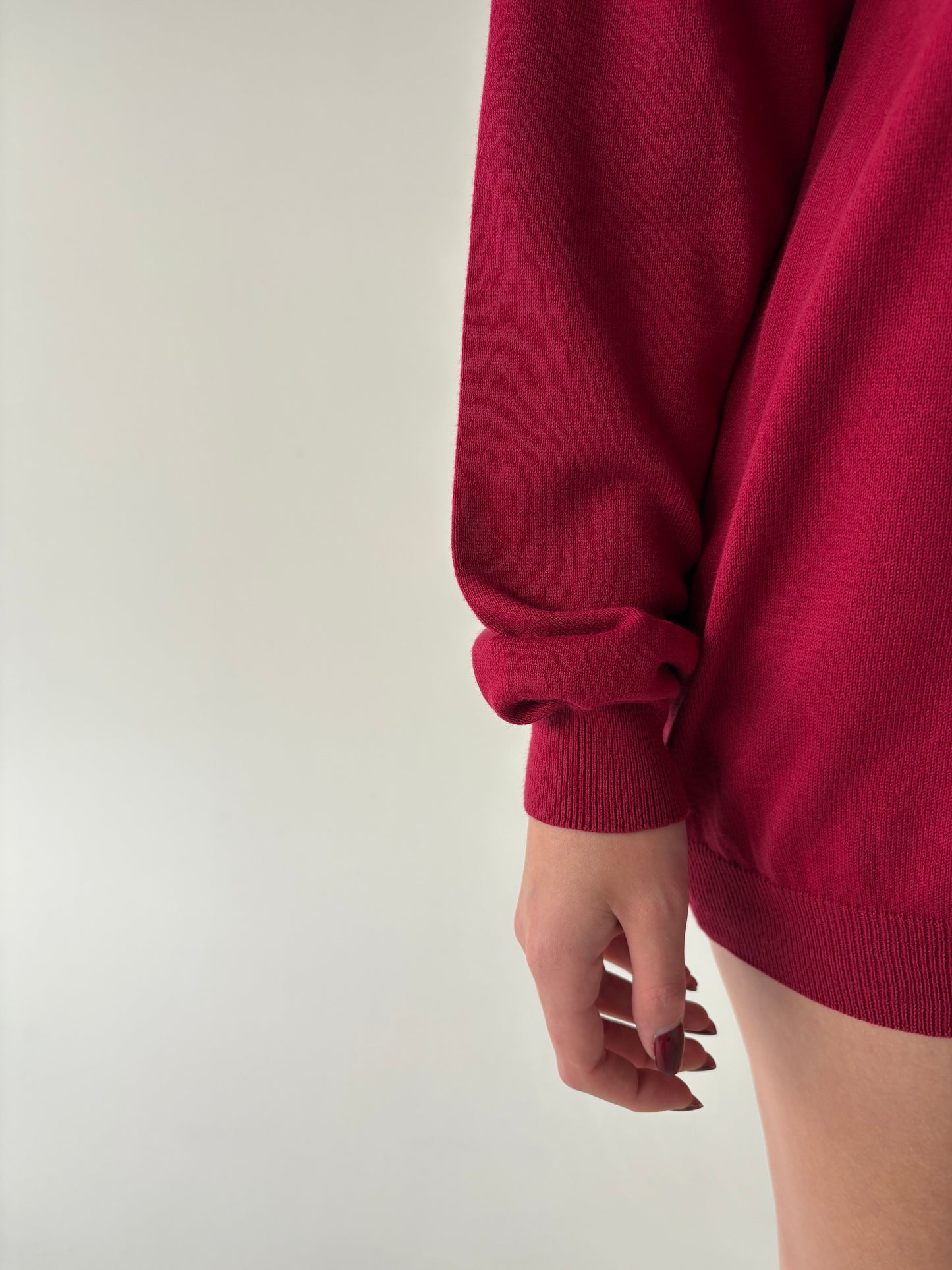 Puloveras tall cherry red italian din bumbac