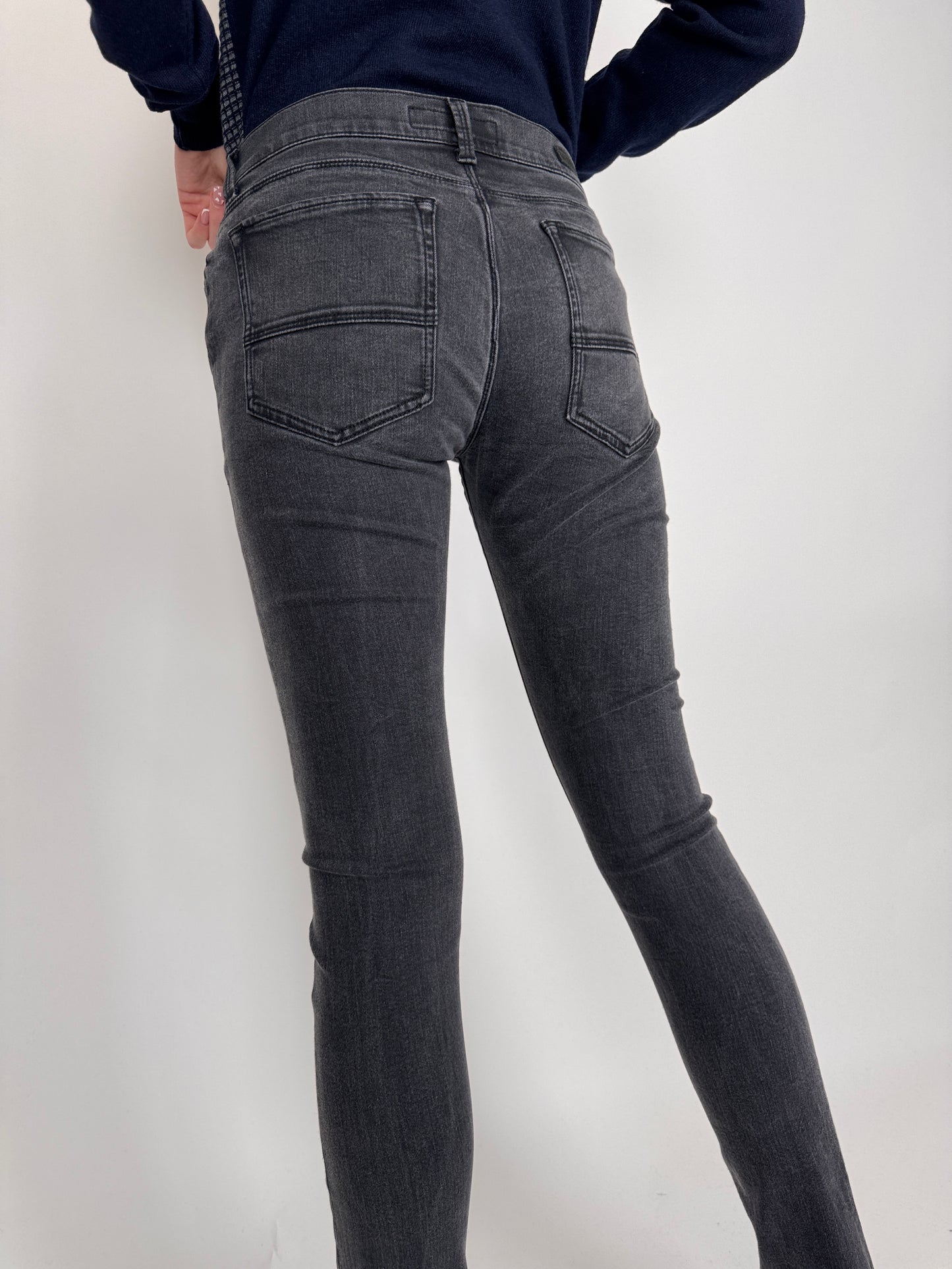 Jeanși luxury Trussardi tall din bumbac modelator
