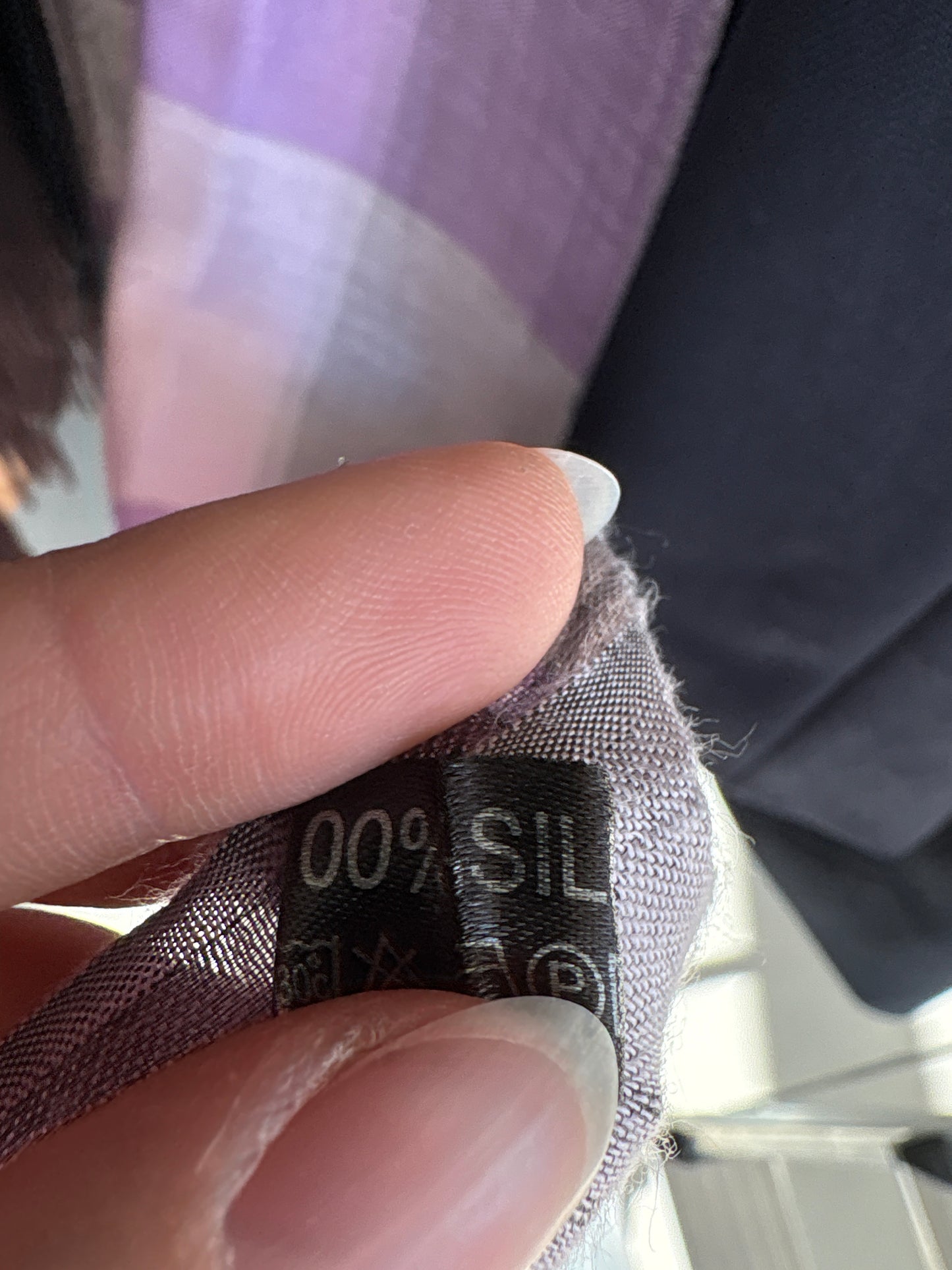 Shawl excepțional din țesătură de mătase naturală în nuanțe de lavandă