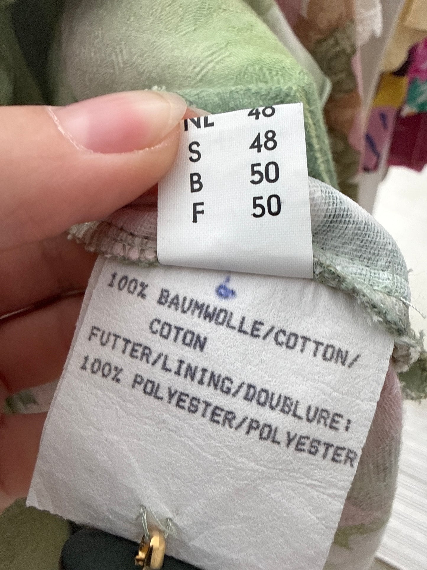 Sacou din pânză de bumbac cu print organic superb în croi clasic