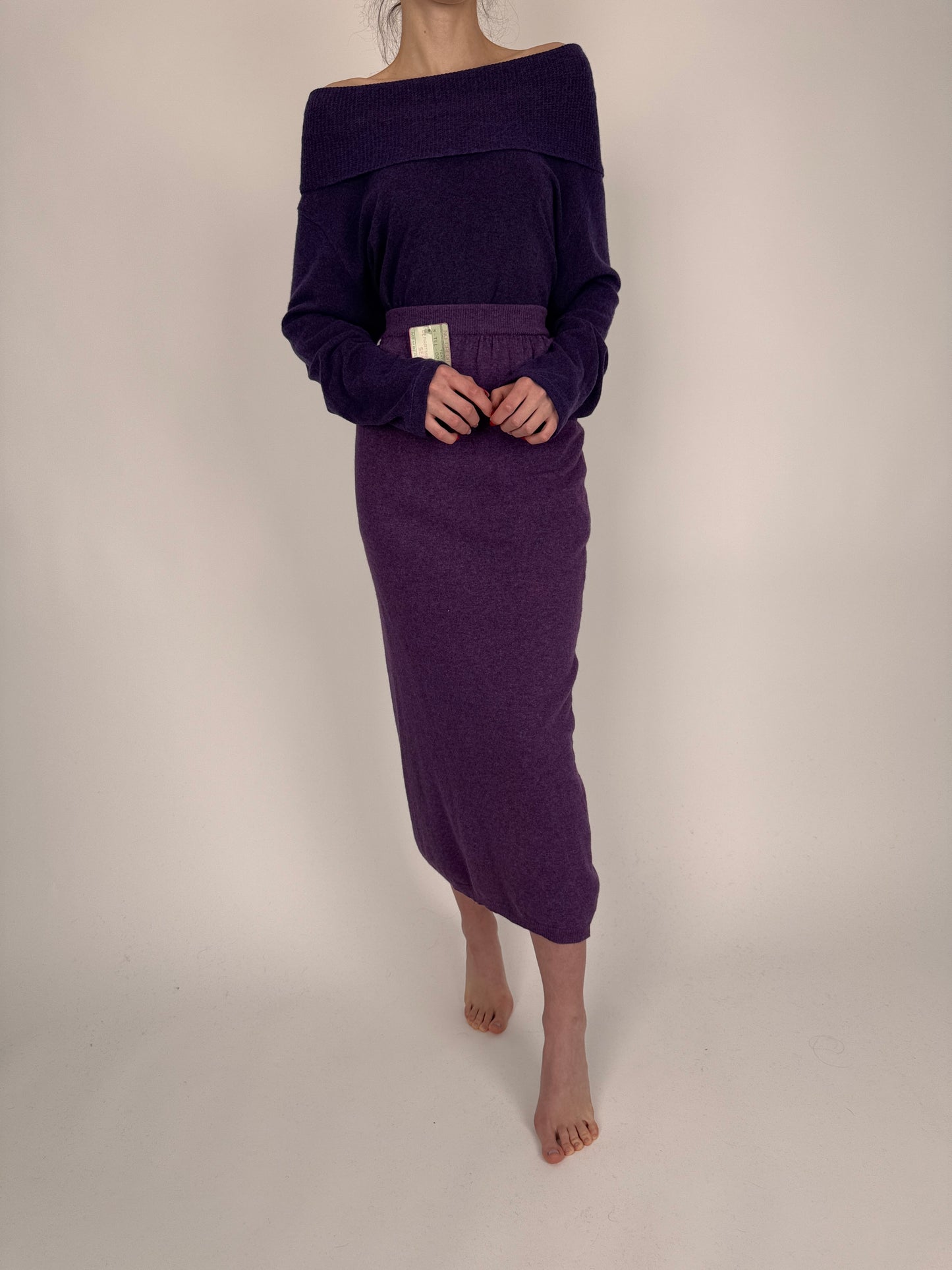 Fustă nouă maxi Iris purple 80% lana