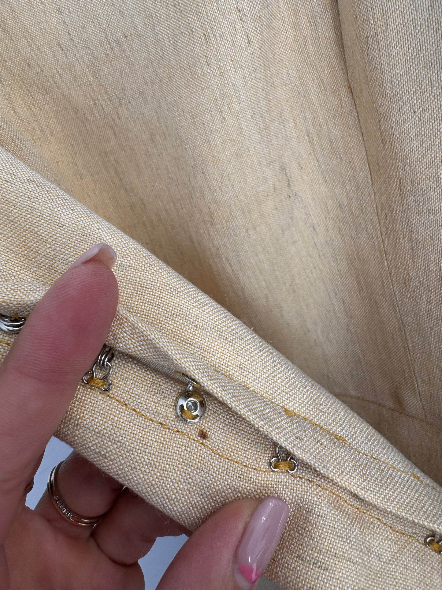 Corsaj din in beige din pânză cu efect ușor de peplum
