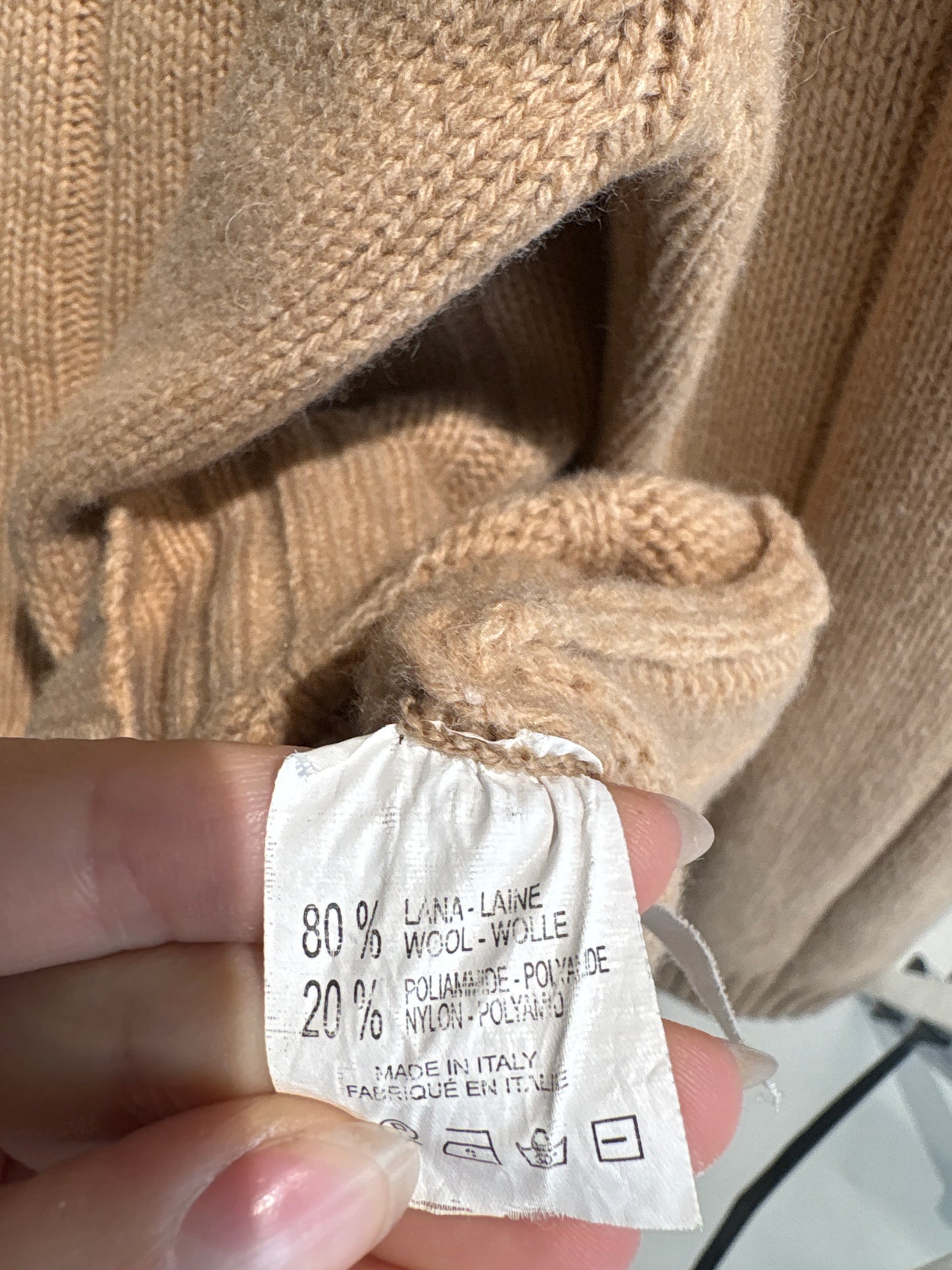 Jacheta camel cu influențe sport din trvoit ribbed super gros 80% lana extrafina
