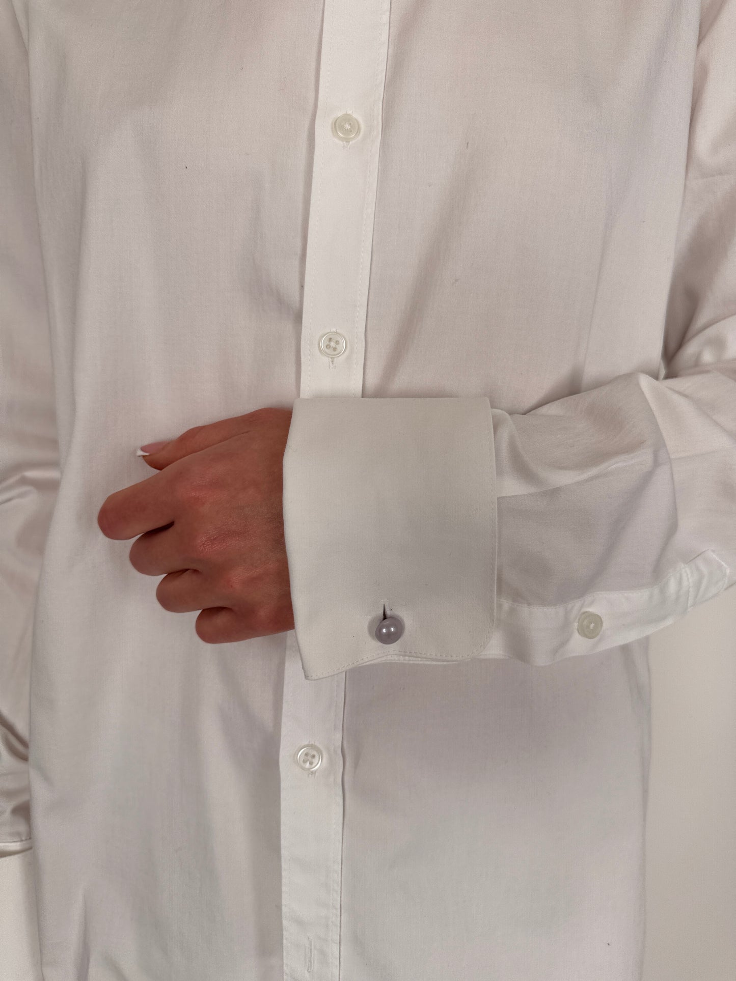 Cămașa tall cu butoni din poplin premium de bumbac