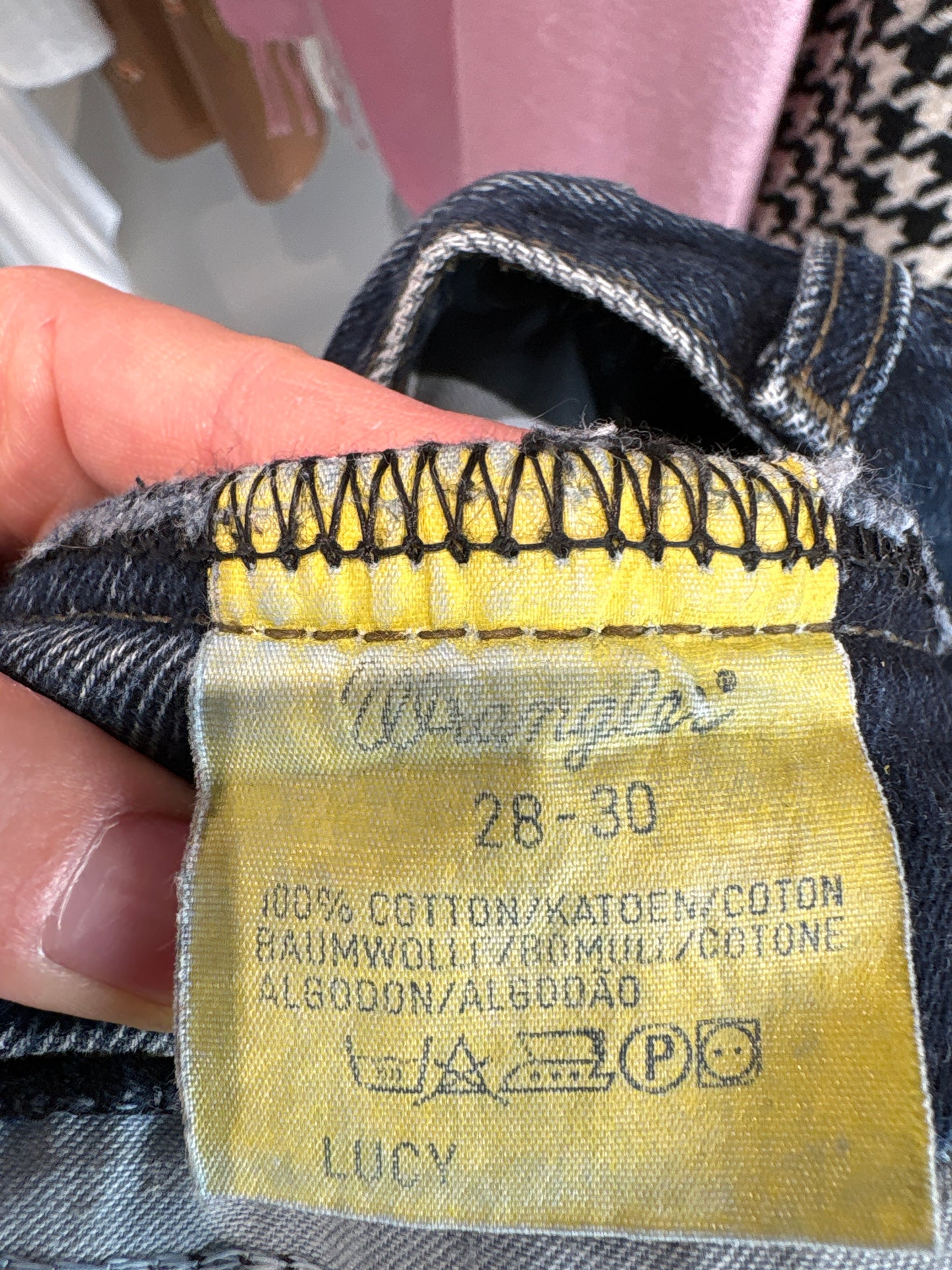 Jeans vintage premium dark wash cu talie ultra înaltă mom fit