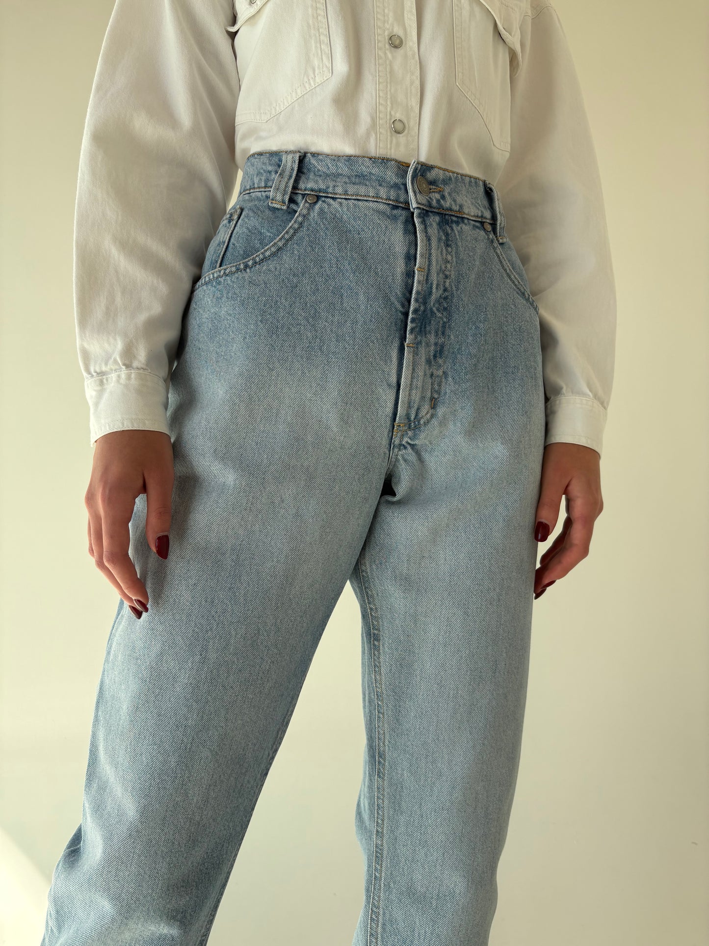 Jeans vintage tall cu ținuta și talie ultra înaltă classic wash