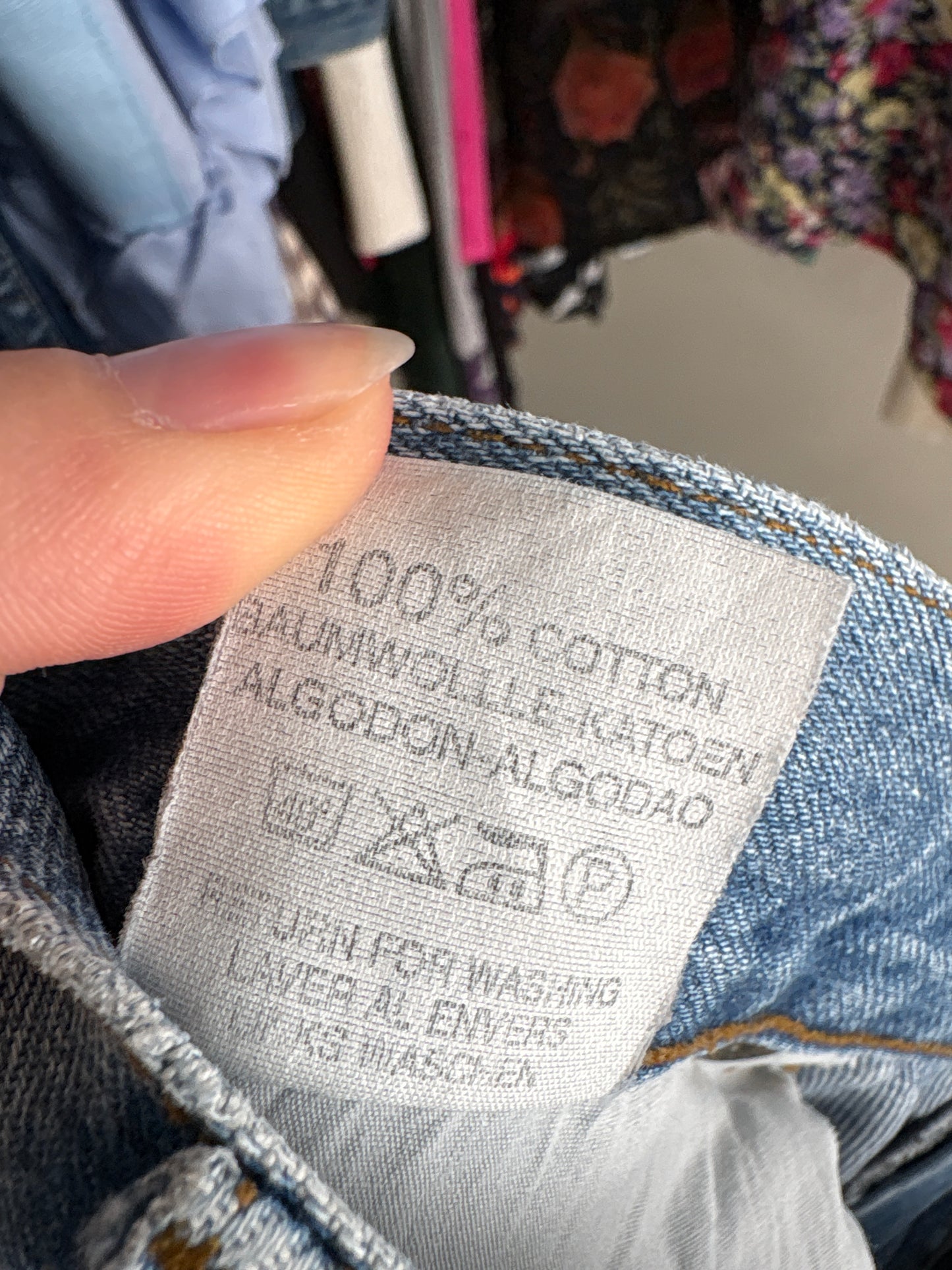 Jeans vintage premium petite mom fit classic wash cu talie înaltă