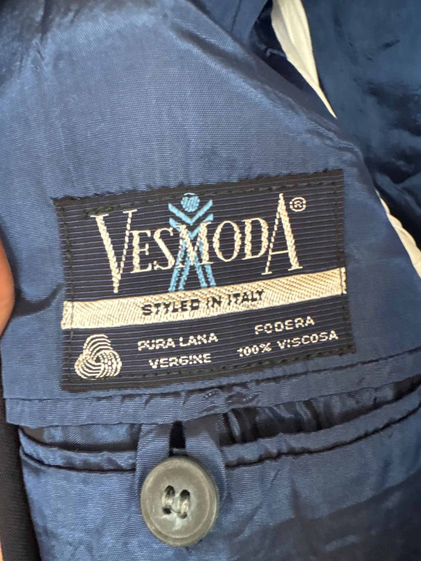 Sacou Navy în croi actual din lana pura virgină extrafina certificată