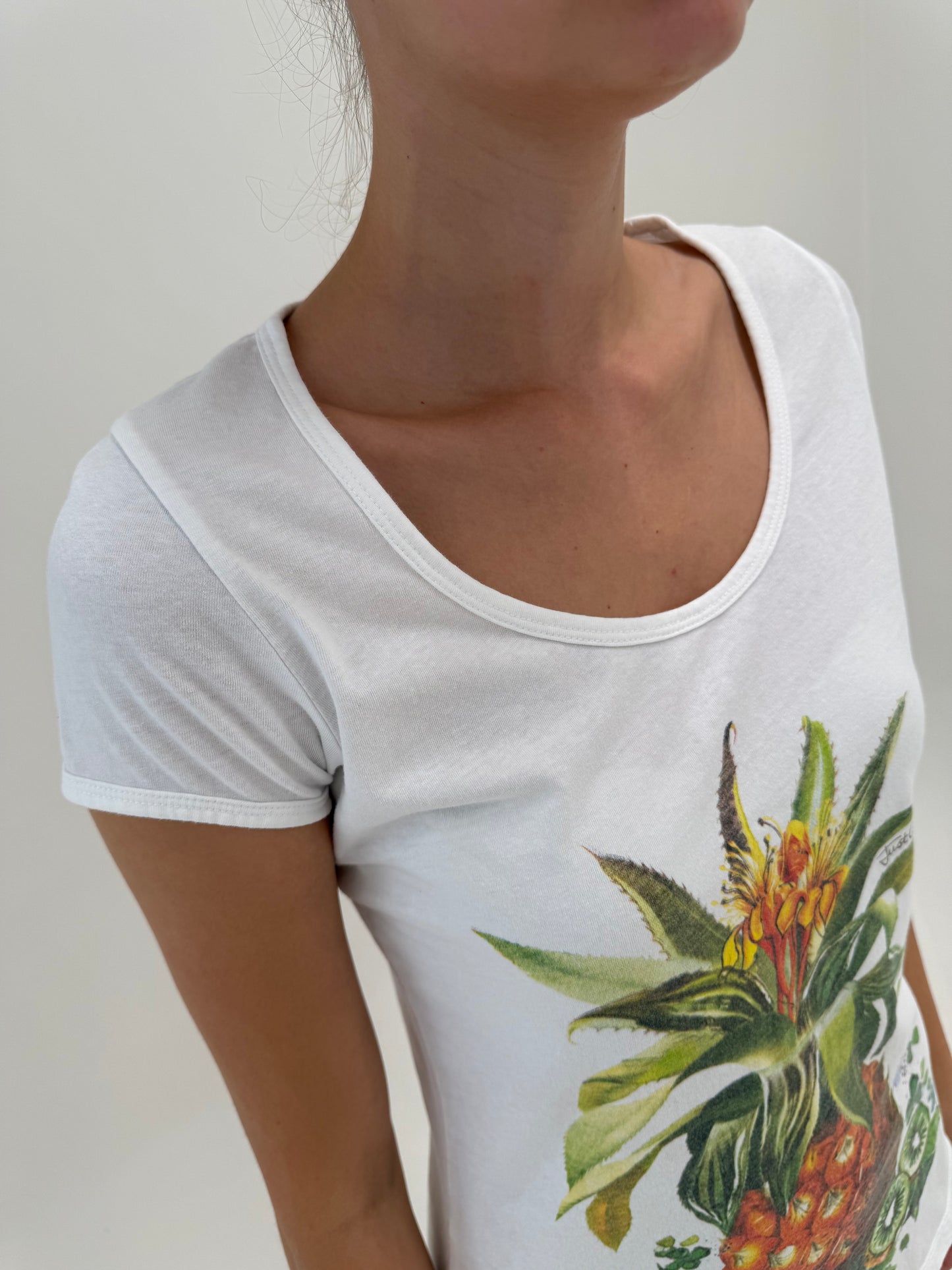 Top Cavalli din bumbac cu print organic superb