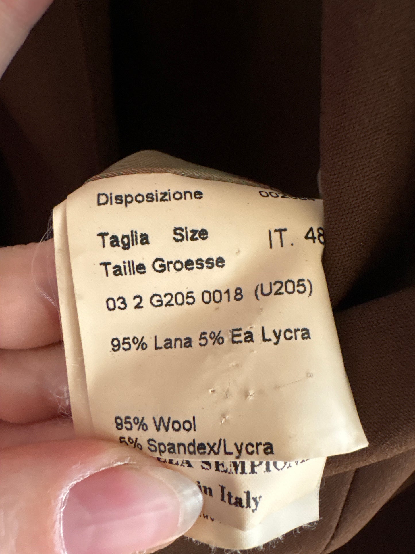 Sacou de brand luxury italian chocolate brown din stofă confort de lana