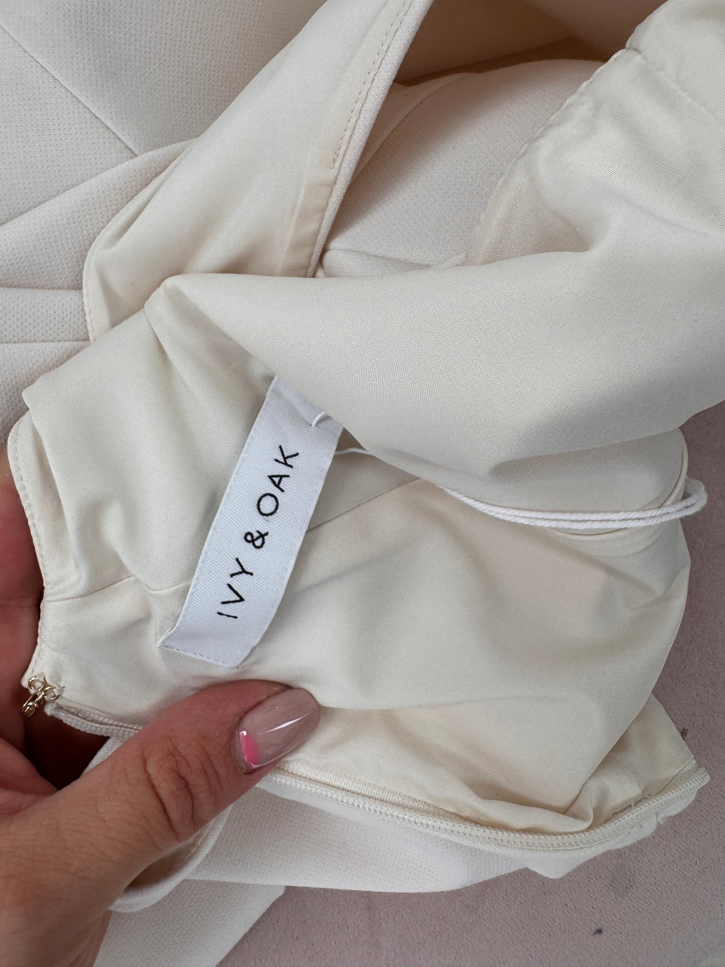 Rochie nouă luxury Ivy&Oak butter white cambrata