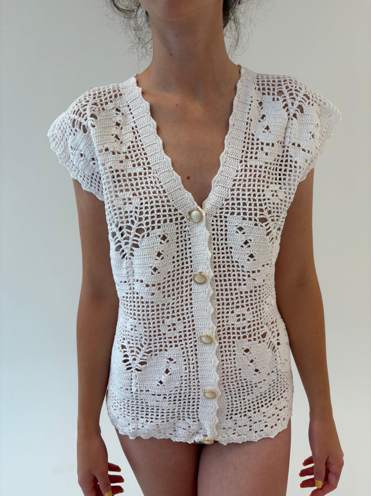 Top vinatge macrame lucrat manual