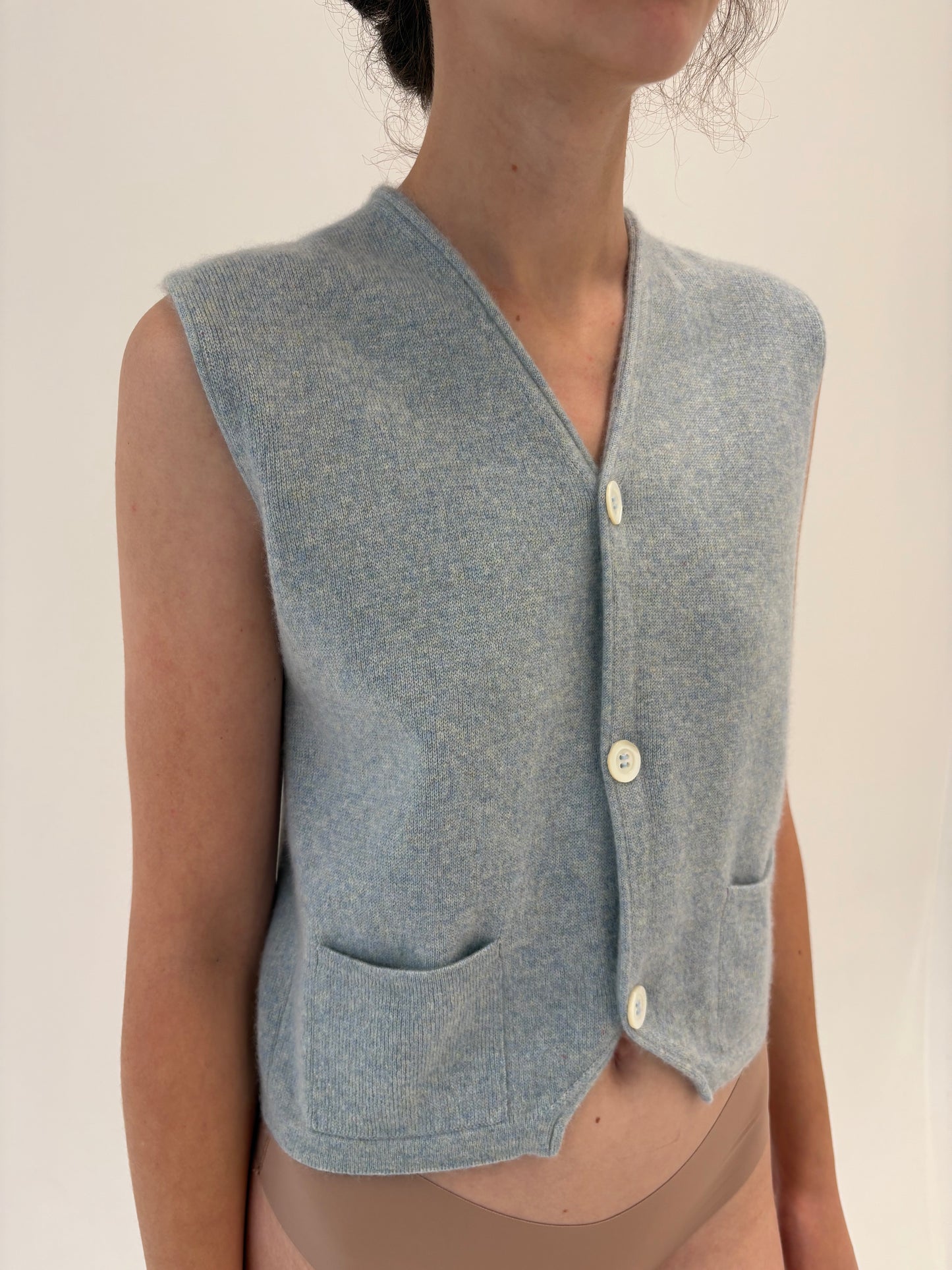 Vestă / top din cașmir luxury multiply baby blue