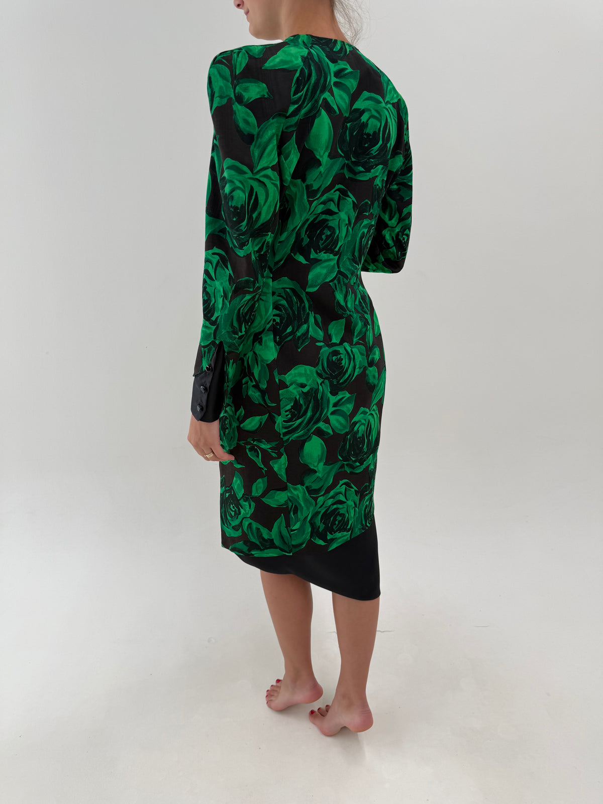 Rochie vintage nouă cu eticheta din faille superb în croi elaborat de la zi la cocktail