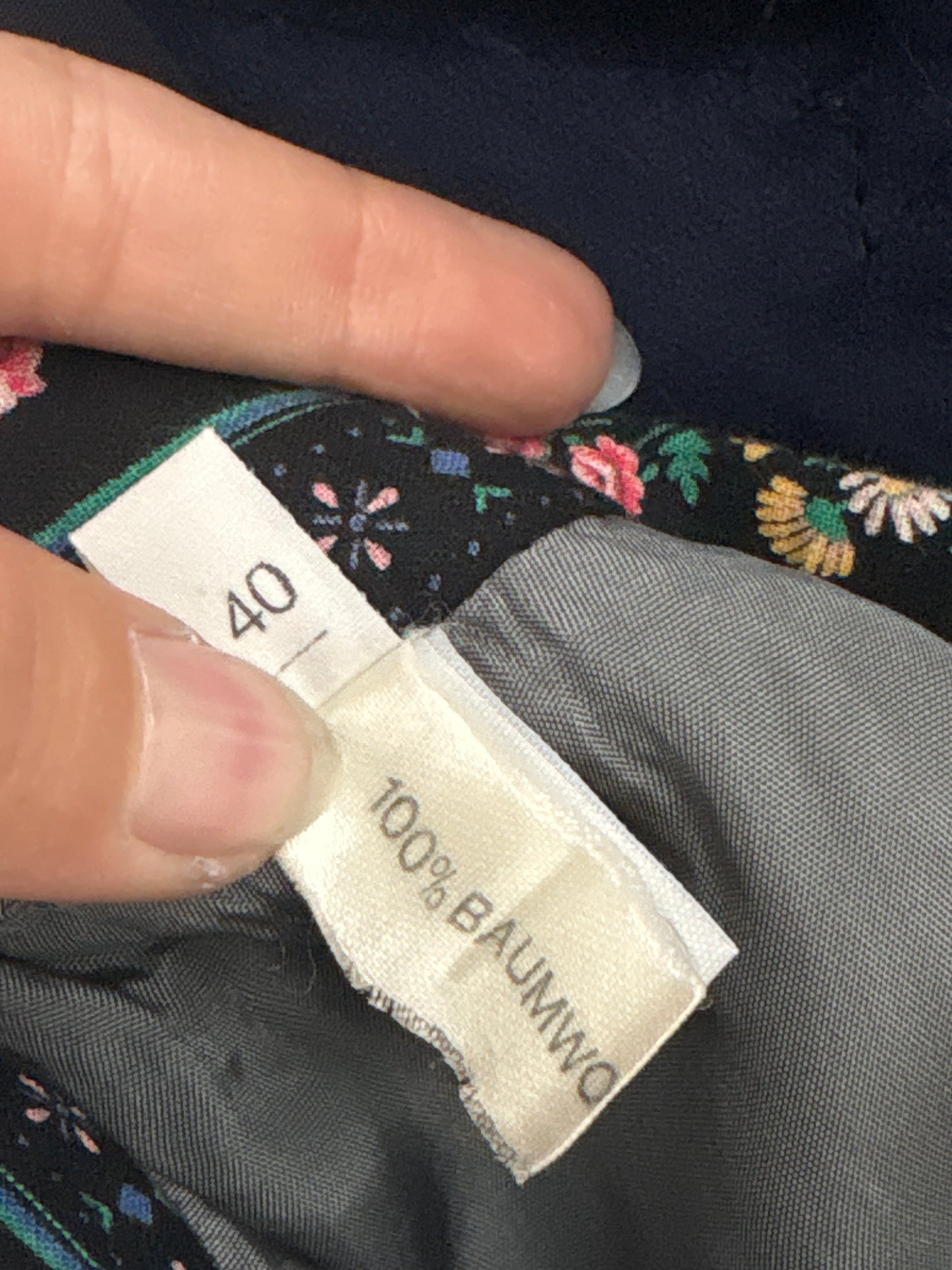 Fustă vintage super amplă cu print floral și talie ultra înaltă marcată