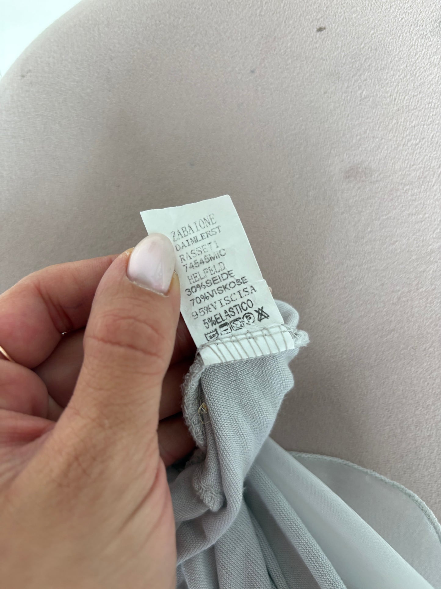 Top silver gray din mix de mătase naturală