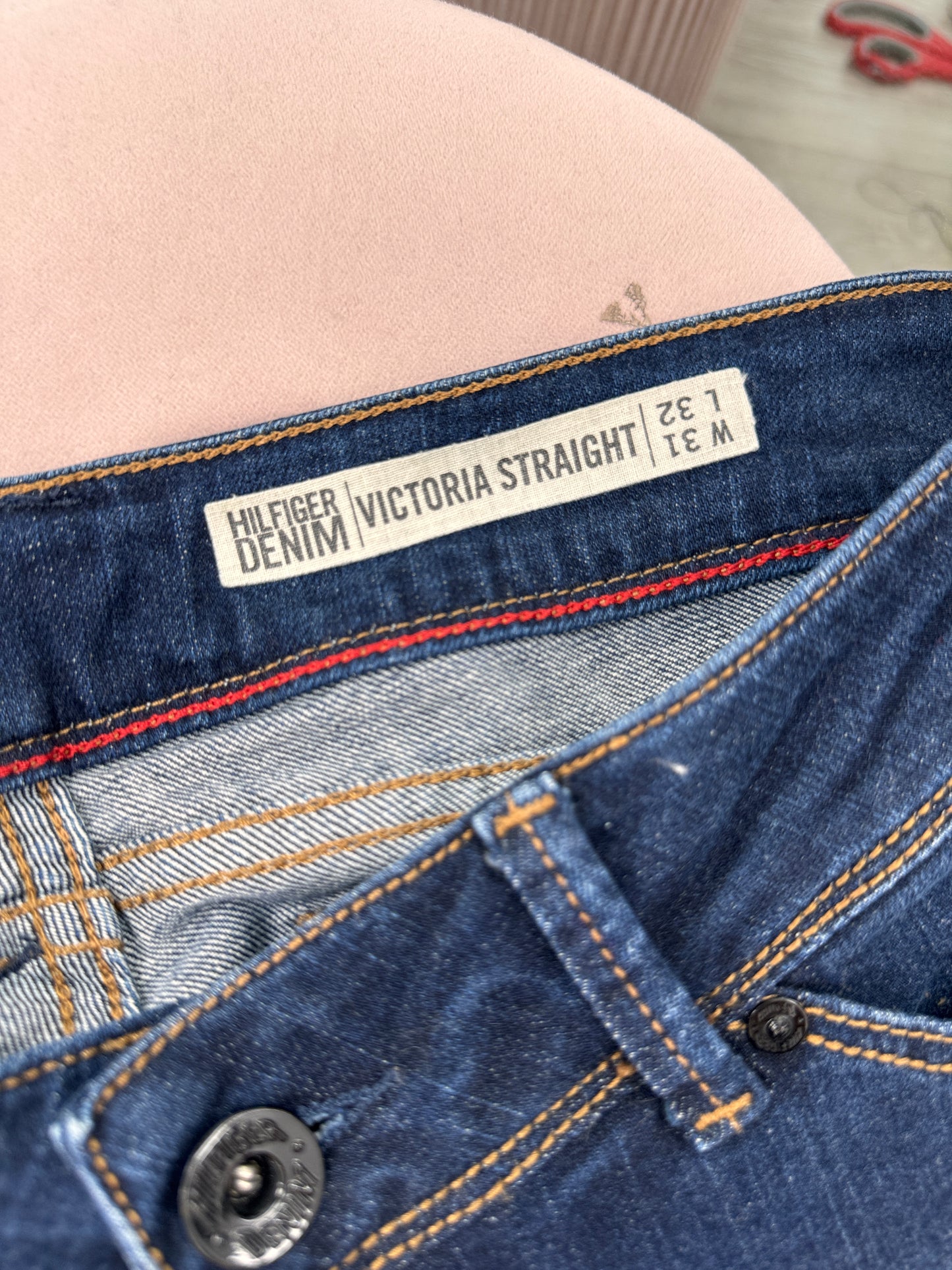 Jeanși Tommy Hilfiger dark wash din bumbac modelator