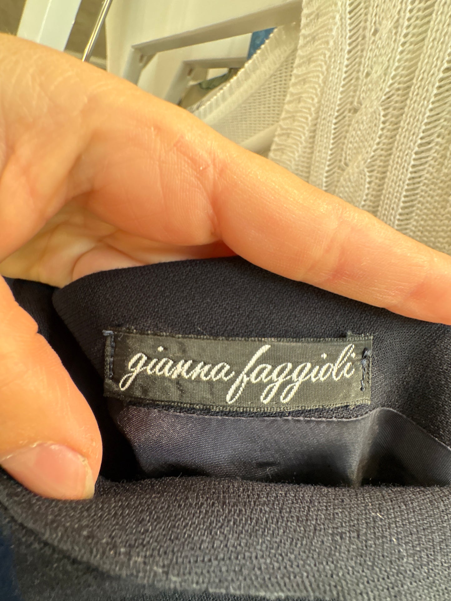 Fustă Navy italiană din stofă excepțională de lana extrafina în bie