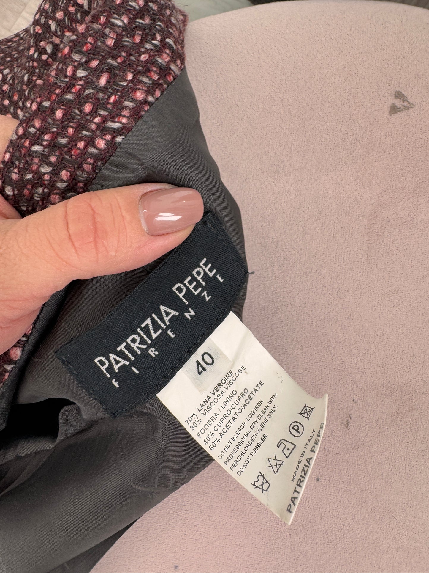 Set luxury italian Patrizia Pepe din tweed de lana extrafina și vascoza