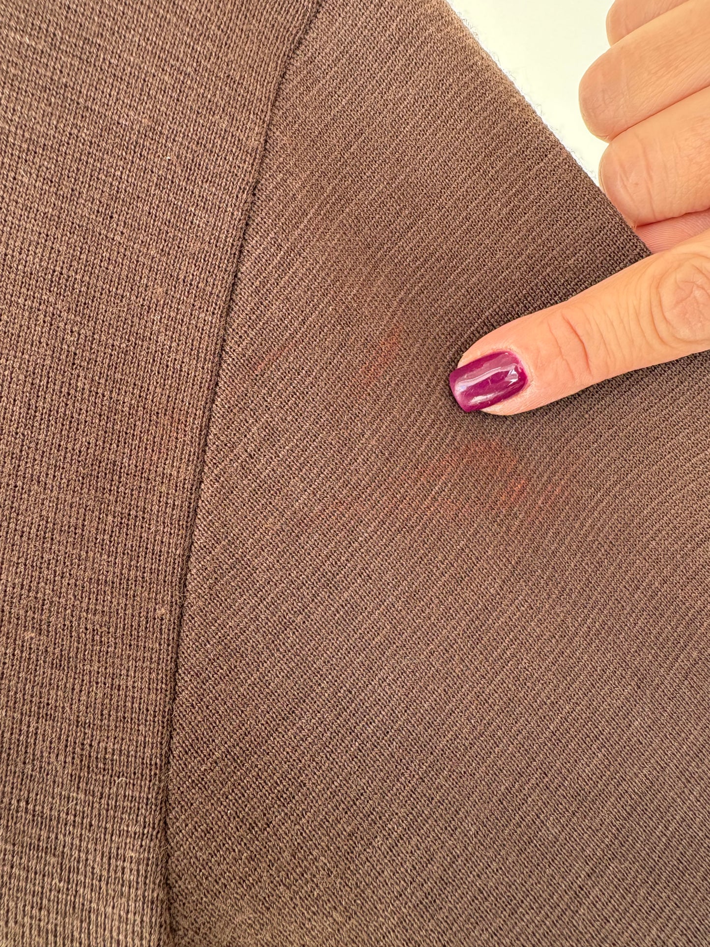 Cardigan lung tip pardesiu italian chocolate brown din lana merino plină