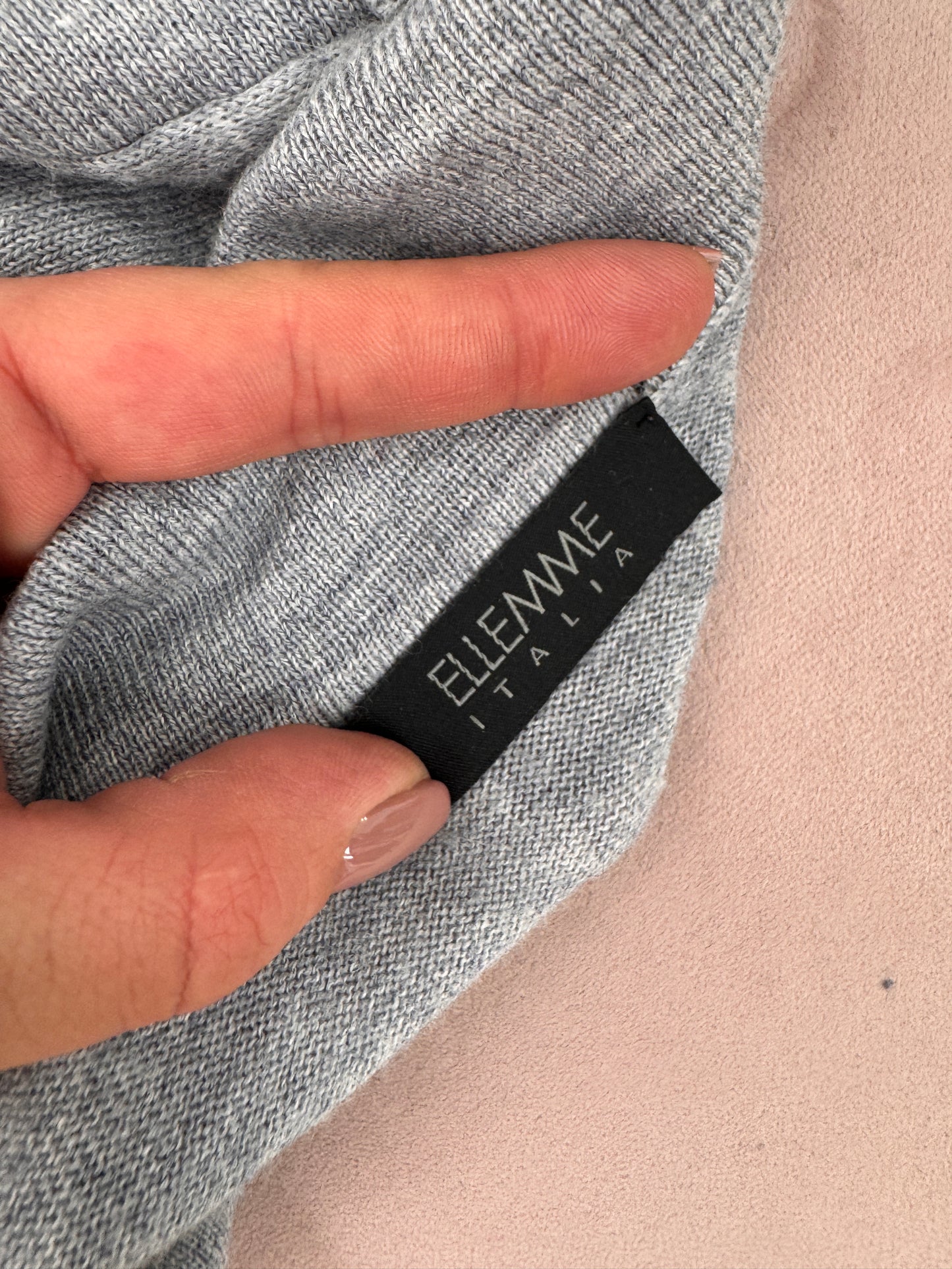Pulover polo italian cloud gray din lana extrafina
