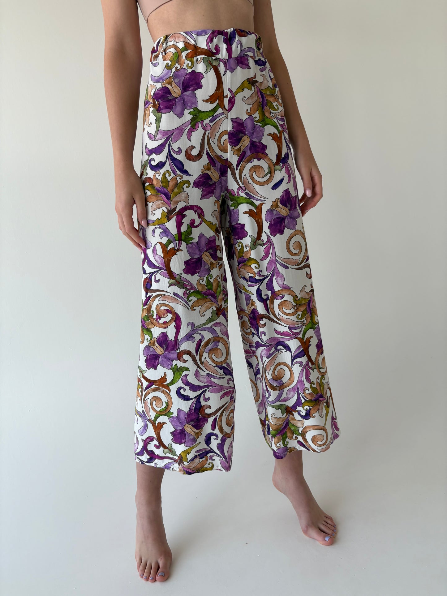 Set vintage super vaporos in culori superbe: pantaloni palazzo + rochie