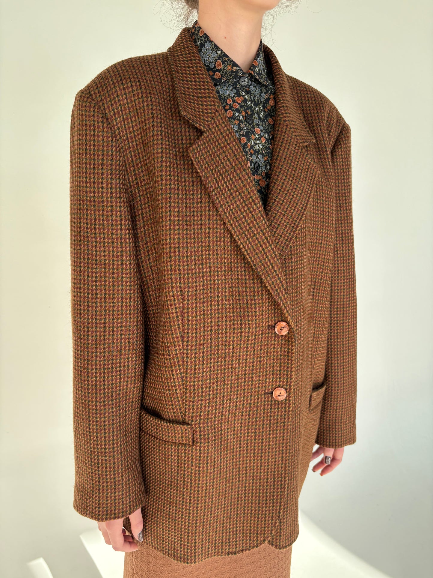 Sacou din tweed excepțional de lana extrafina gros în culori superbe